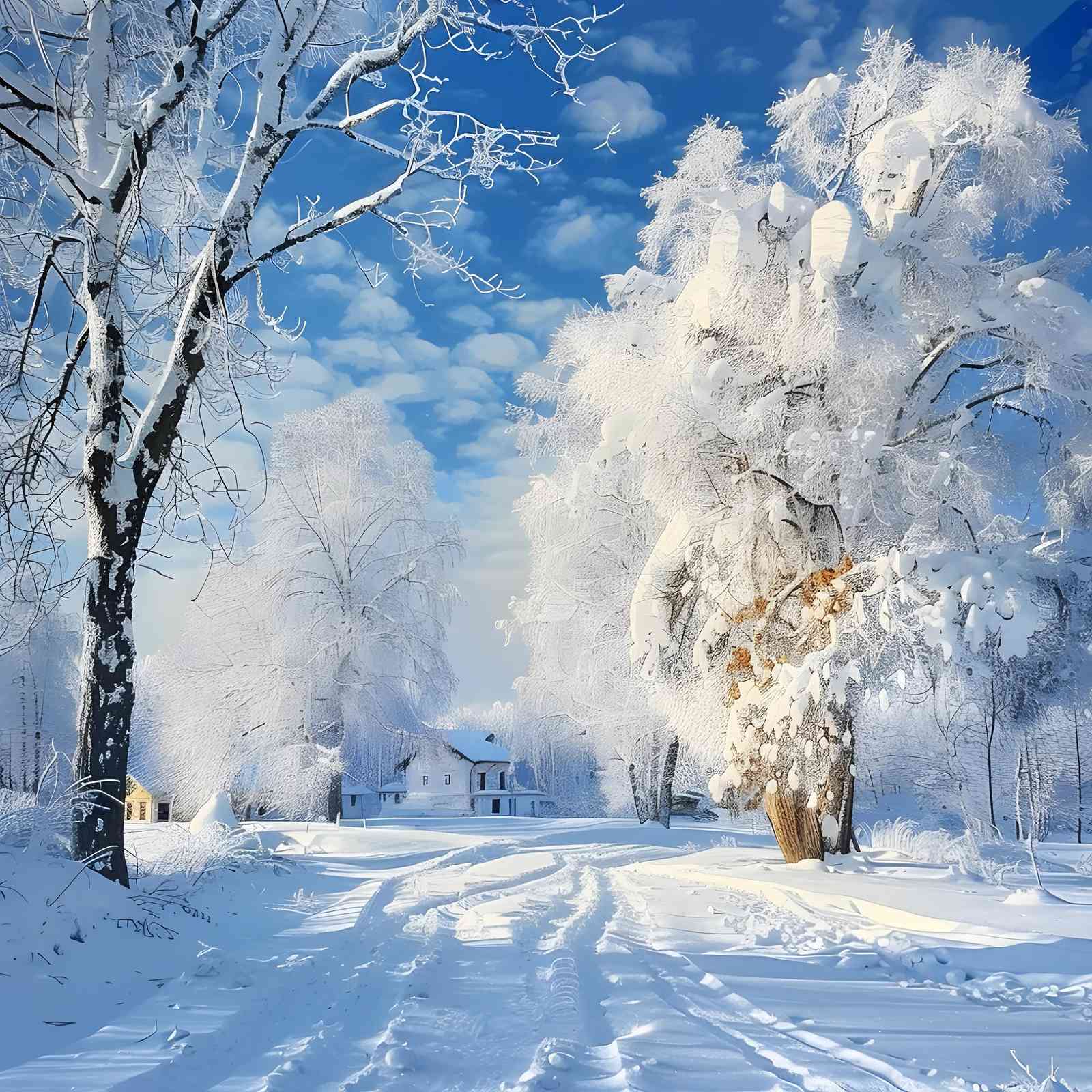 Enchanting Winter Serenity Landscape Wall Art