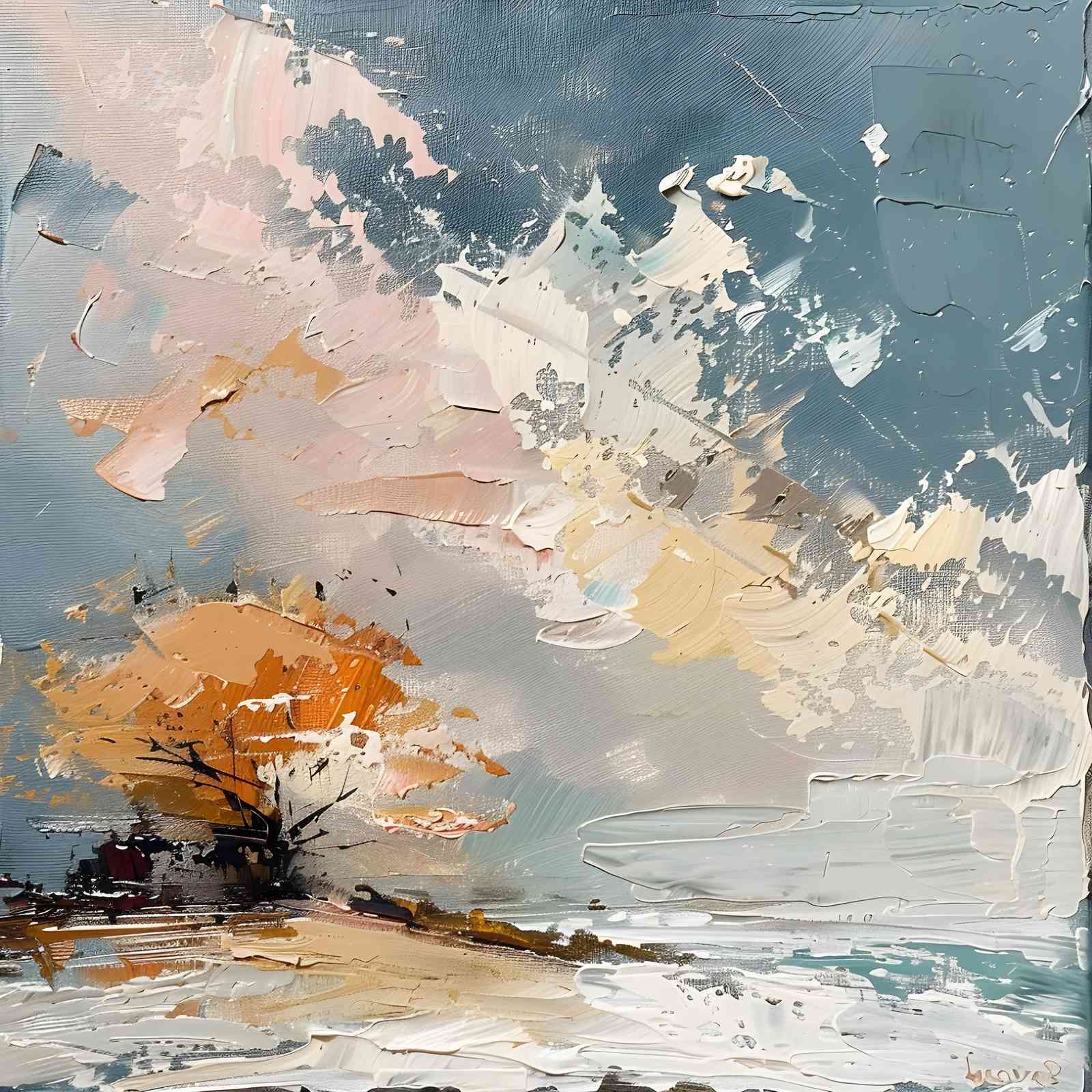 Textured Impressionist Landscape Wall Art
