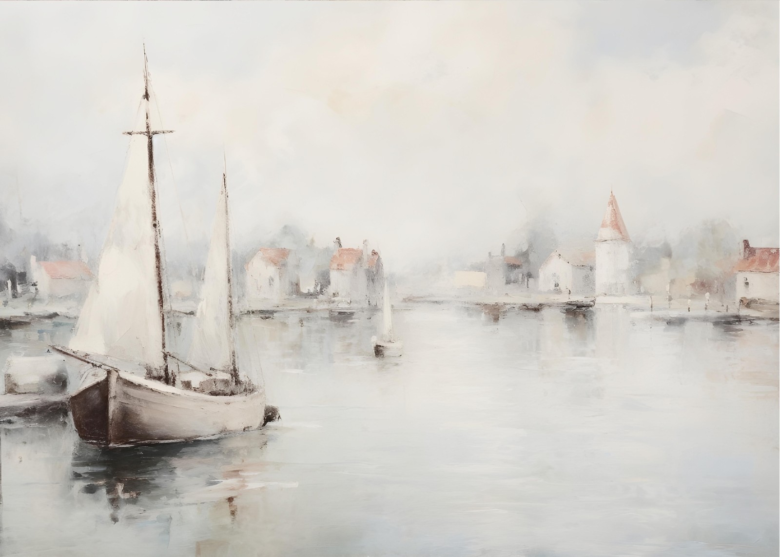 Serene Harbor Sailboat Wall Art