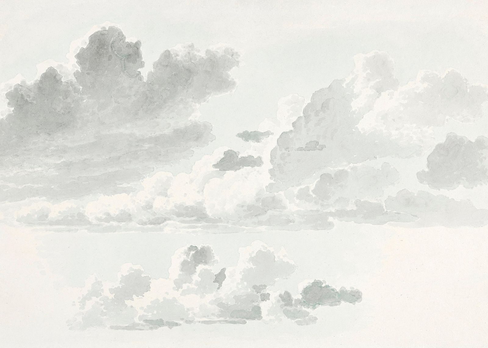 Dreamy Cloudscape Watercolor Wall Art