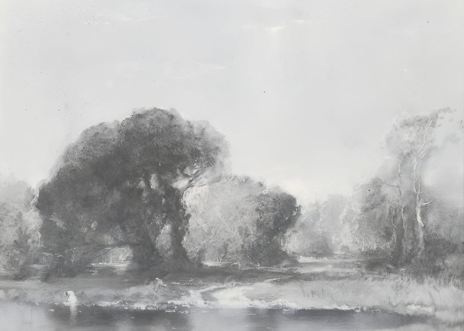Monochromatic Landscape Trees Wall Art
