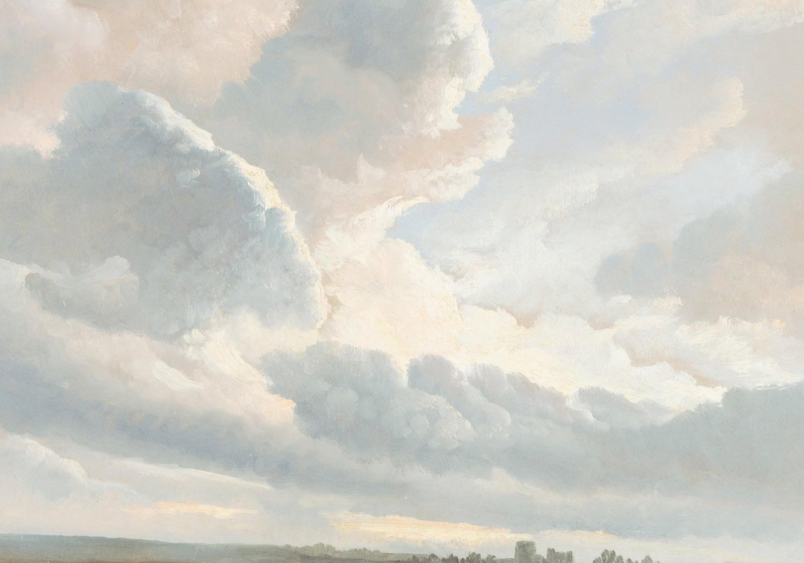 Serene Sky & Castle Landscape Wall Art