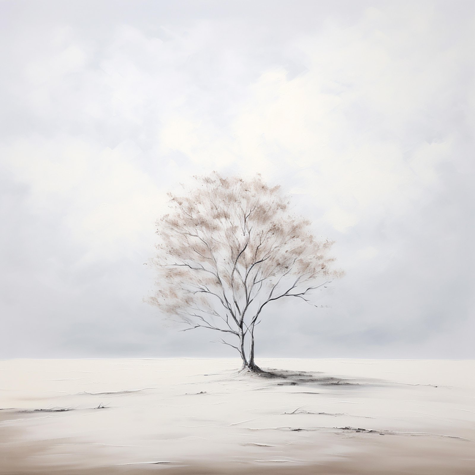 Minimalist Winter Tree Wall Art Wall Art