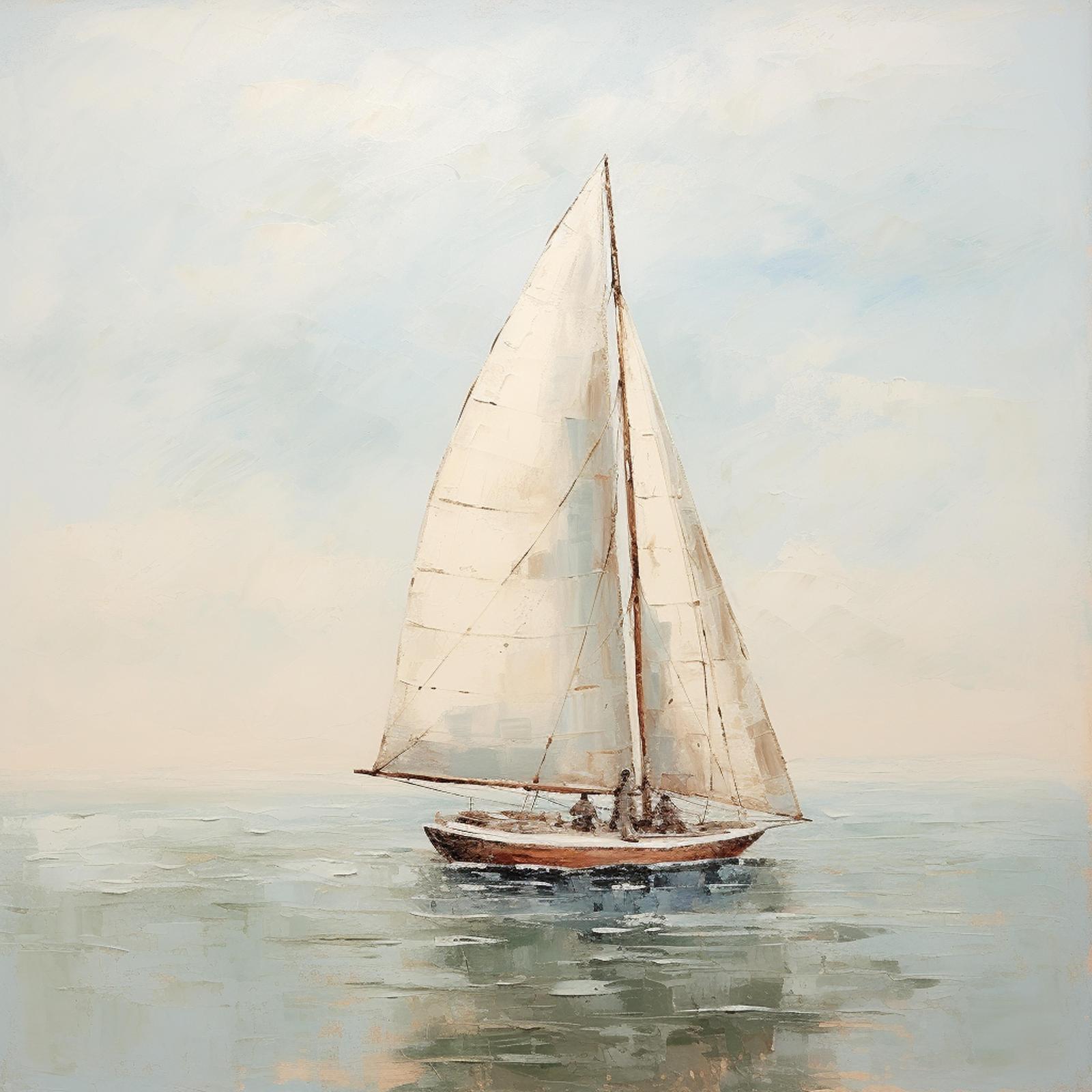 Serene Sailboat Ocean Wall Art
