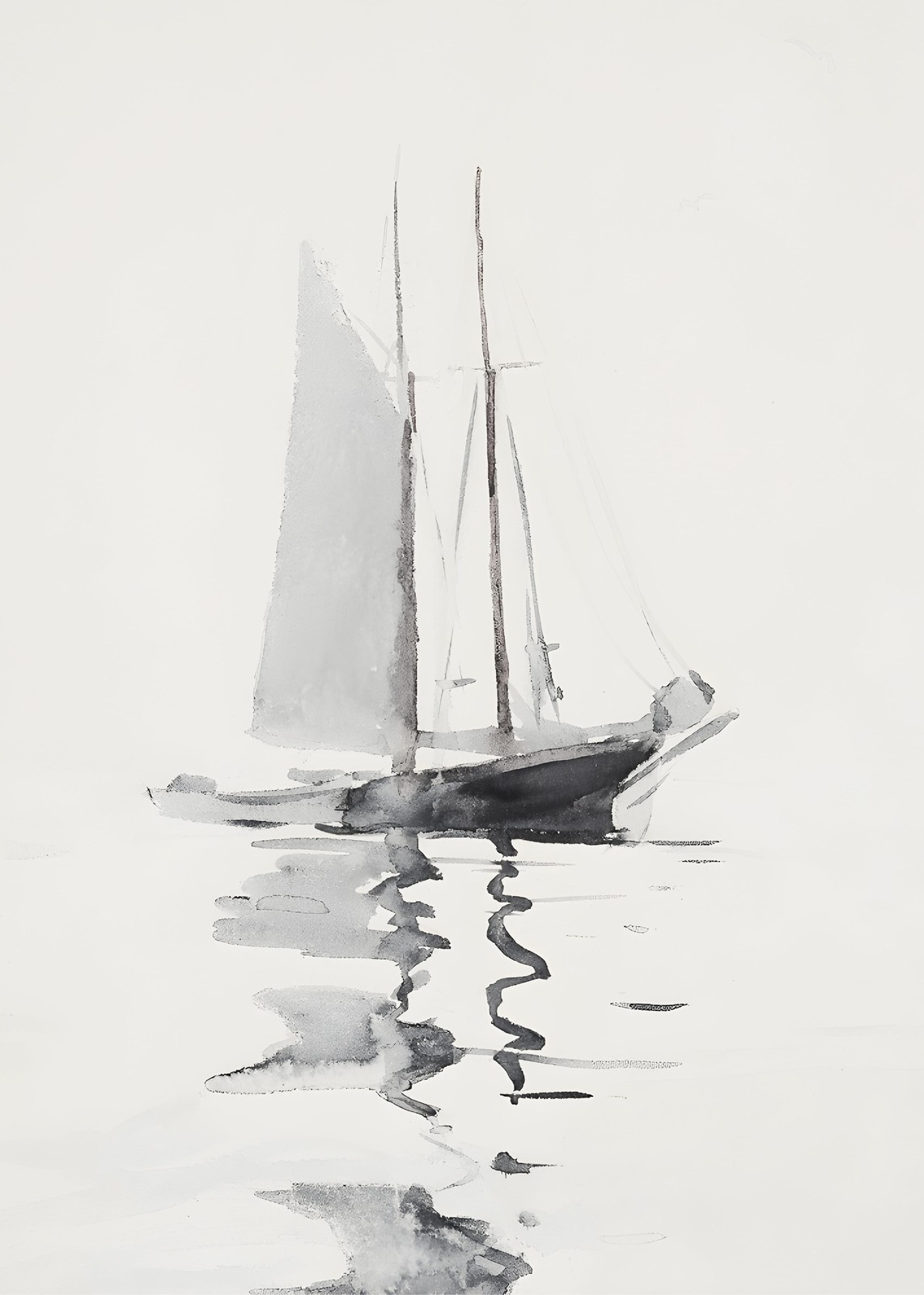 Serene Sailboat Reflection Wall Art