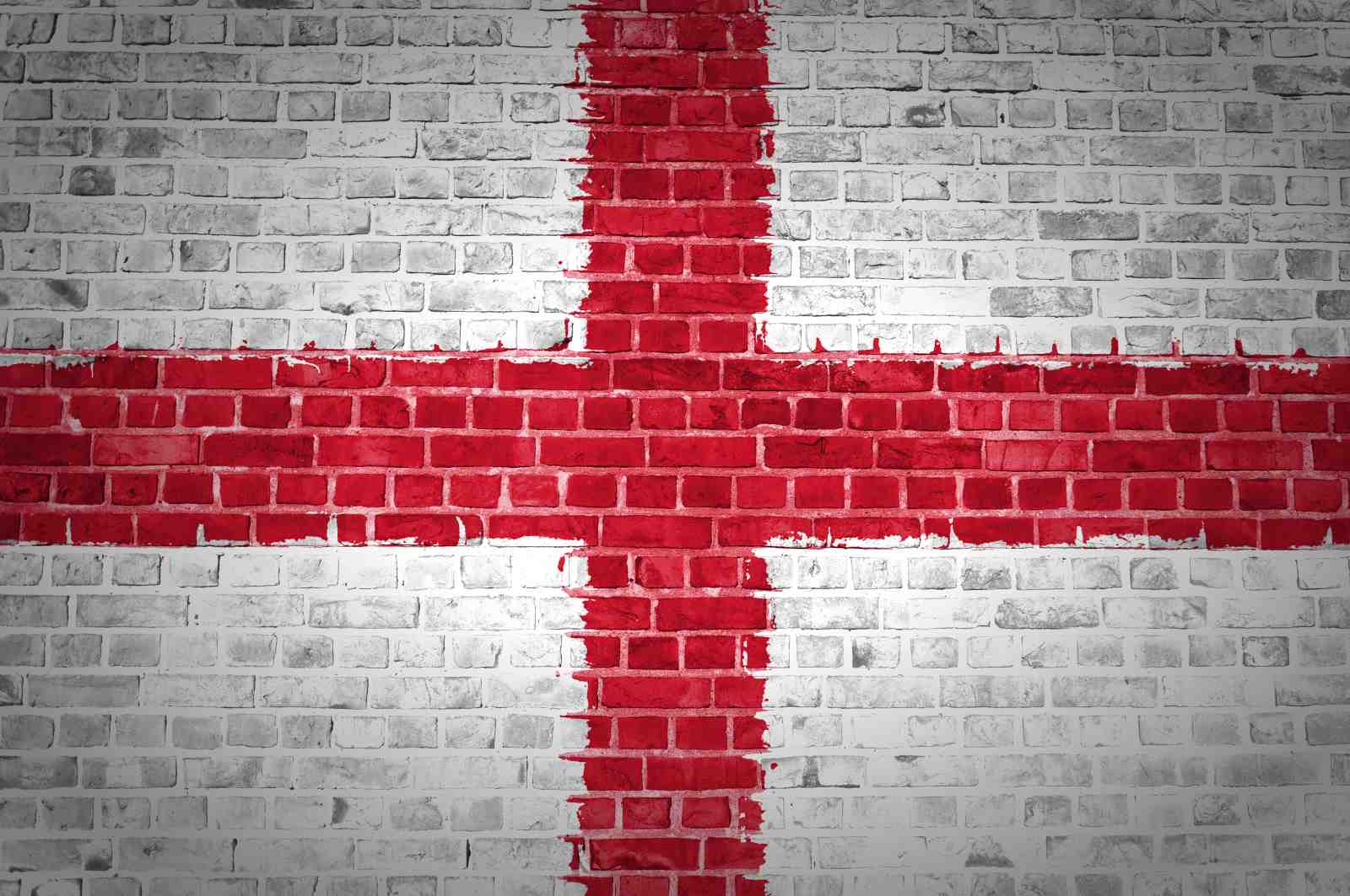 Striking St. George's Cross Brick Wall Wall Art