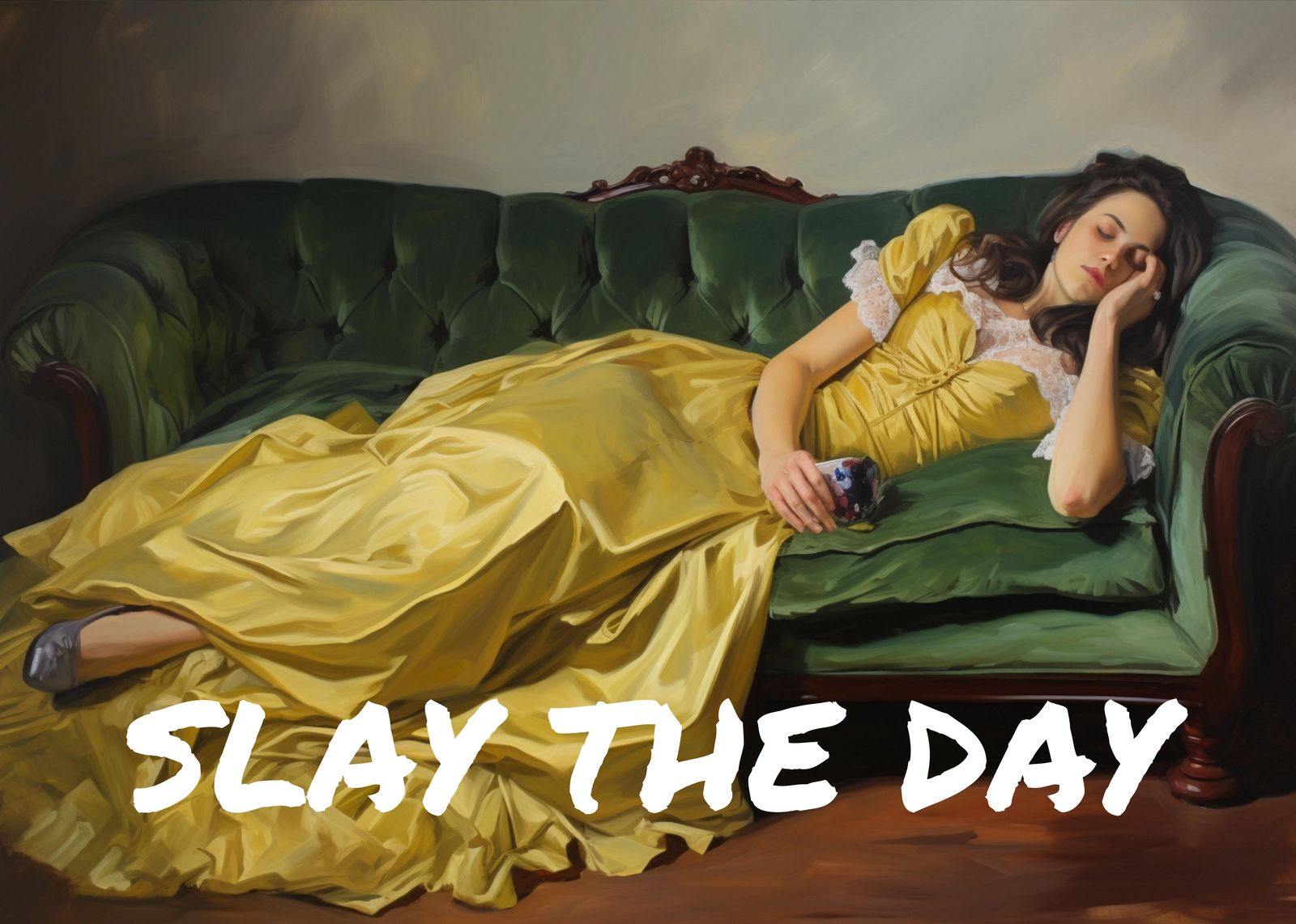 Victorian Slumber Yellow Dress Wall Art