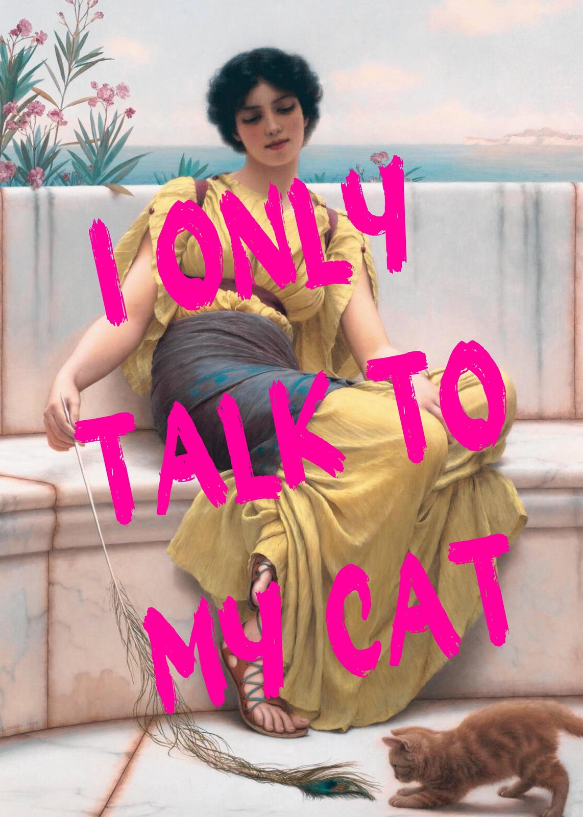 Cat Lover "I Only Talk To My Cat" Wall Art