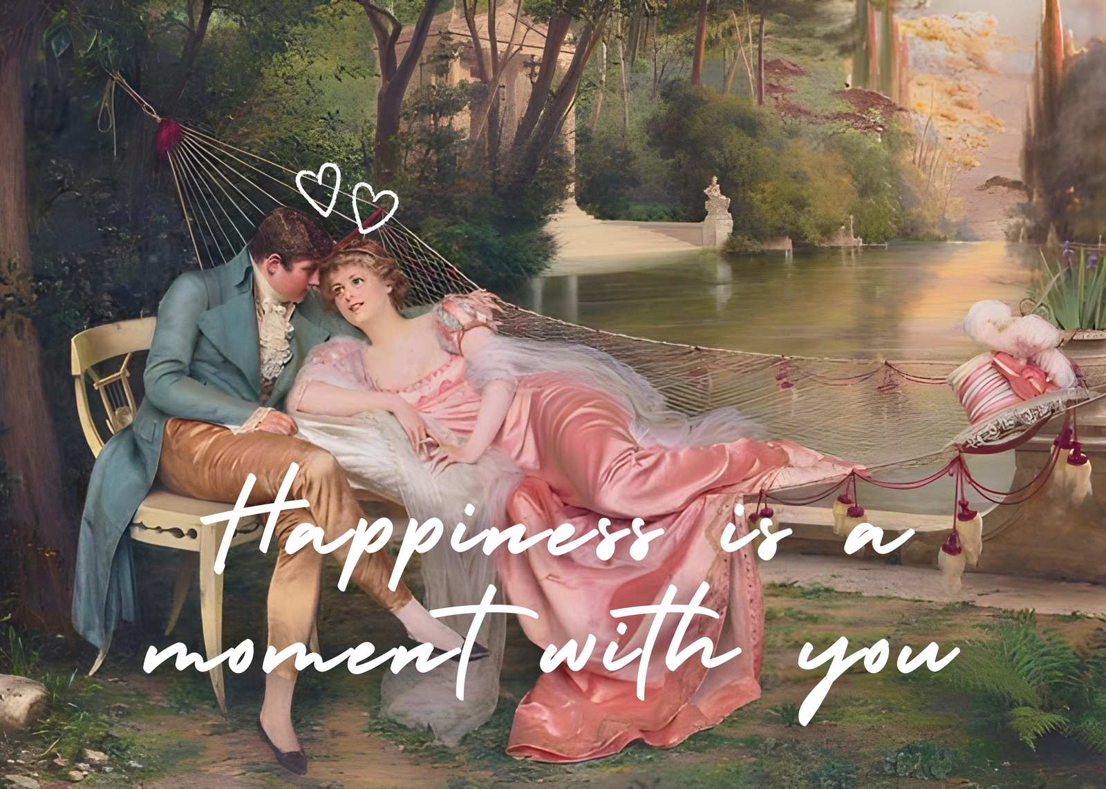 Romantic Couple Hammock Garden Wall Art