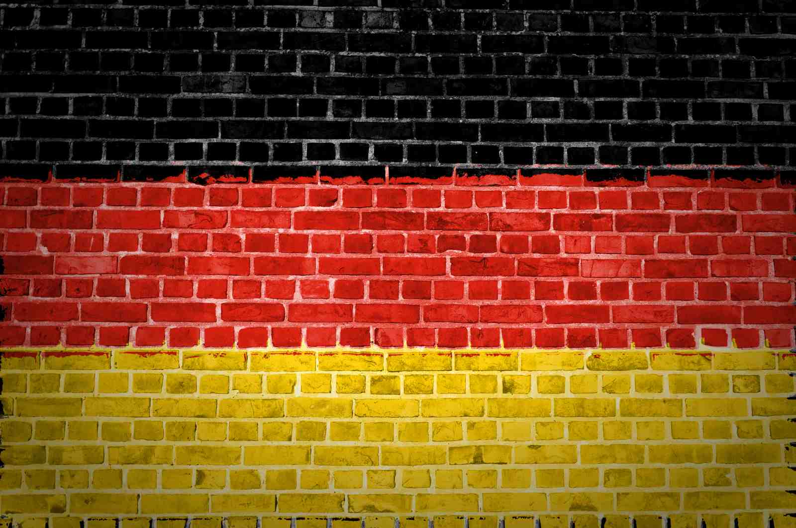 German Flag Brick Wall Wall Art