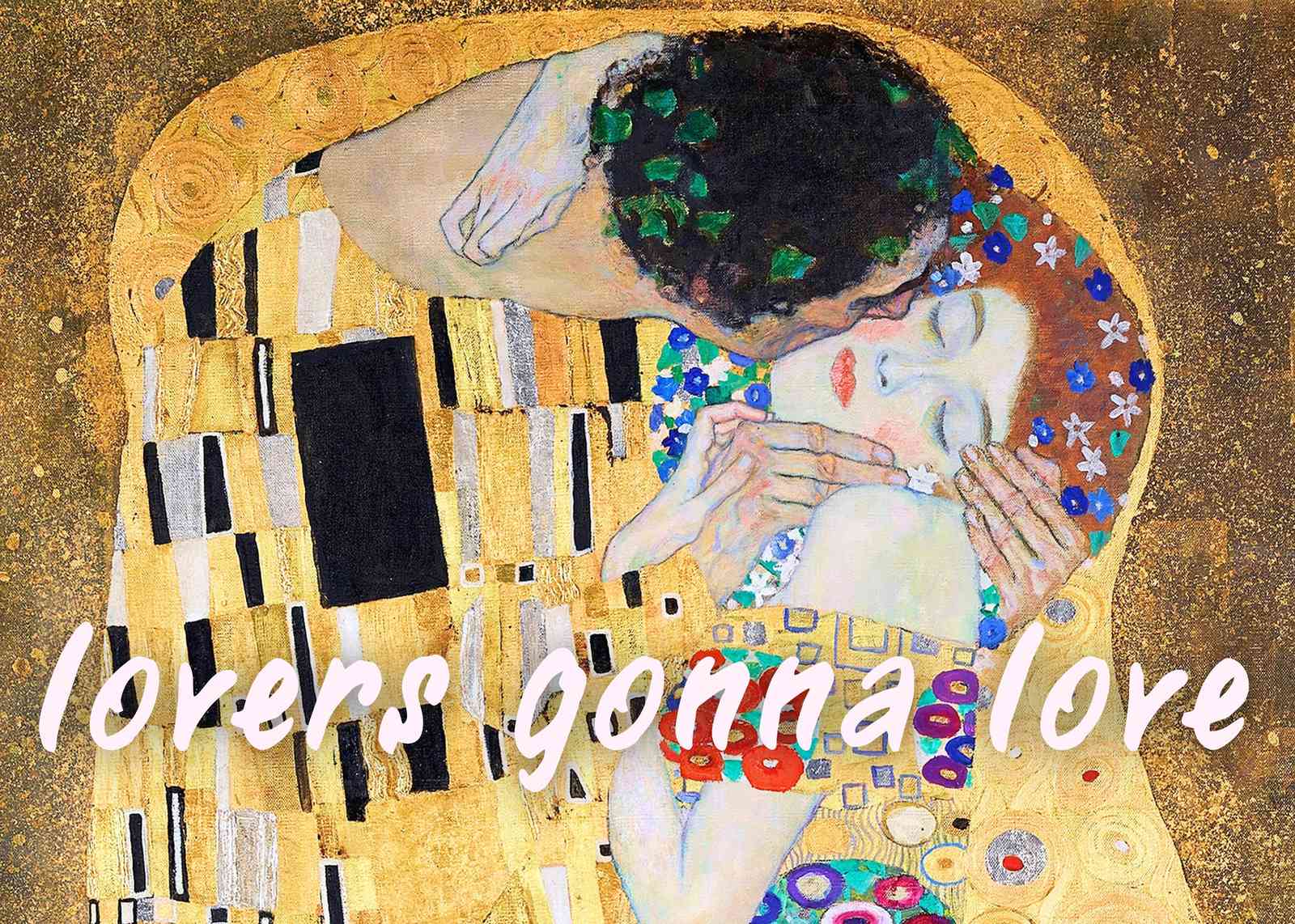 Gustav Klimt The Kiss Gold Wall Art