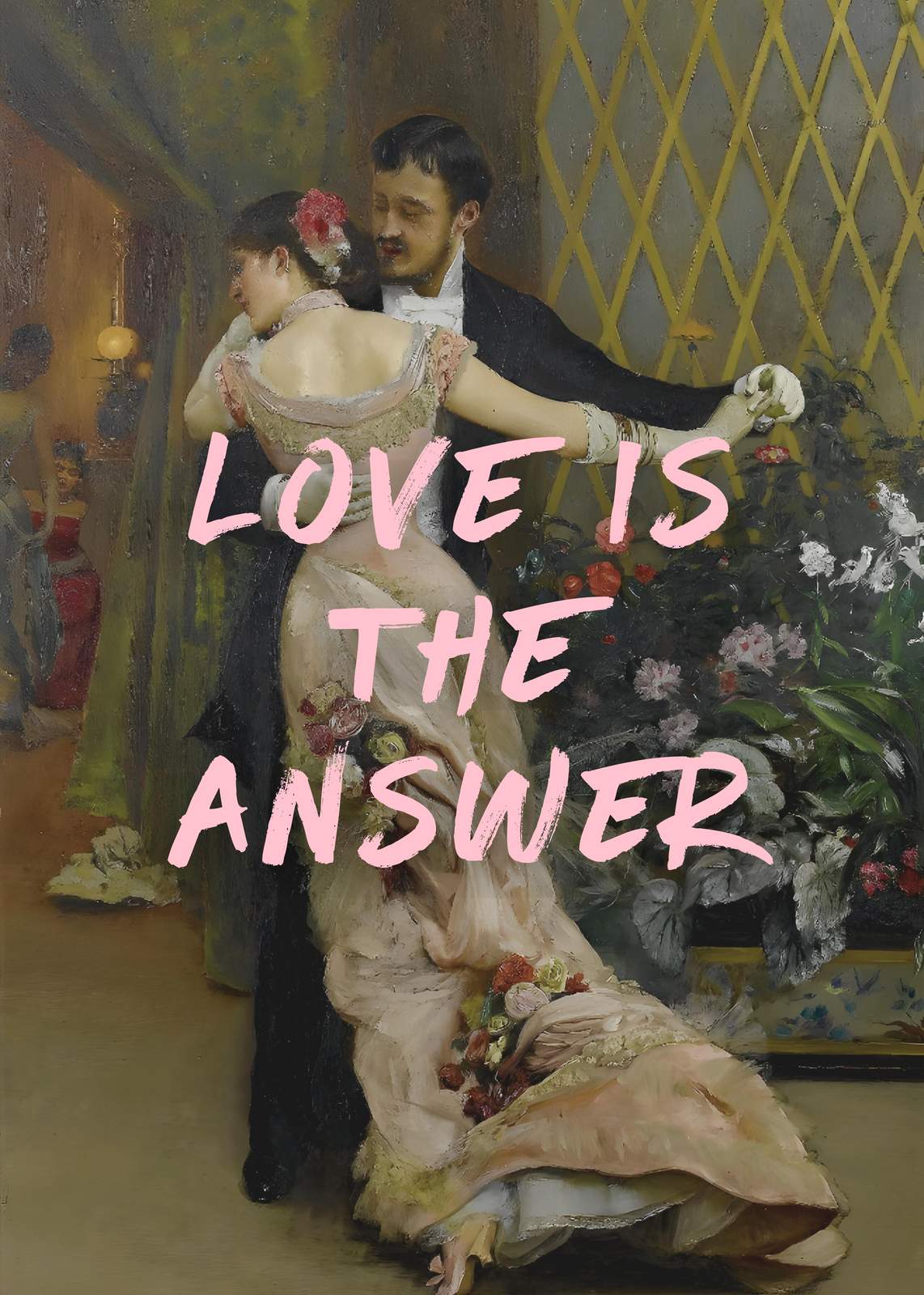Romantic Couple "Love Is The Answer" Wall Art