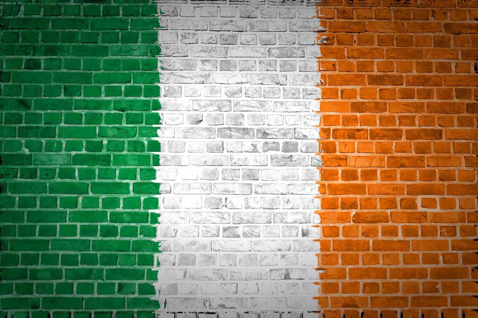 Irish Flag Brick Texture Wall Art