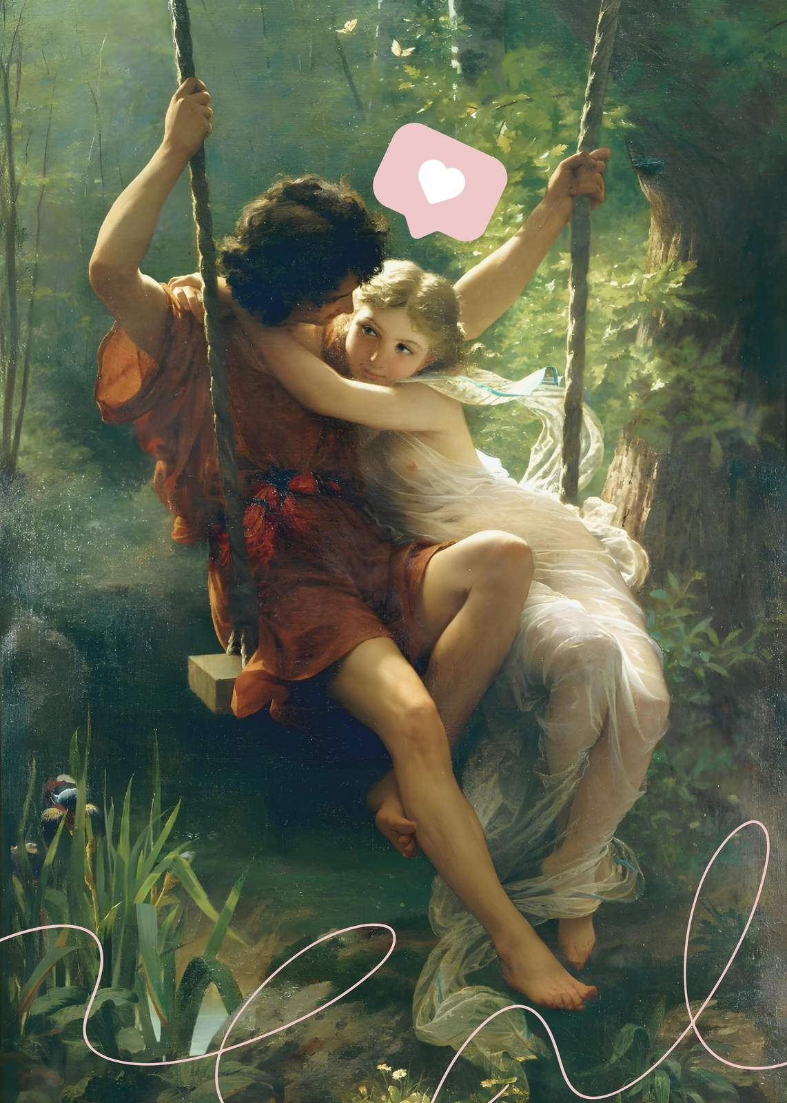 Romantic Embrace Swing Wall Art