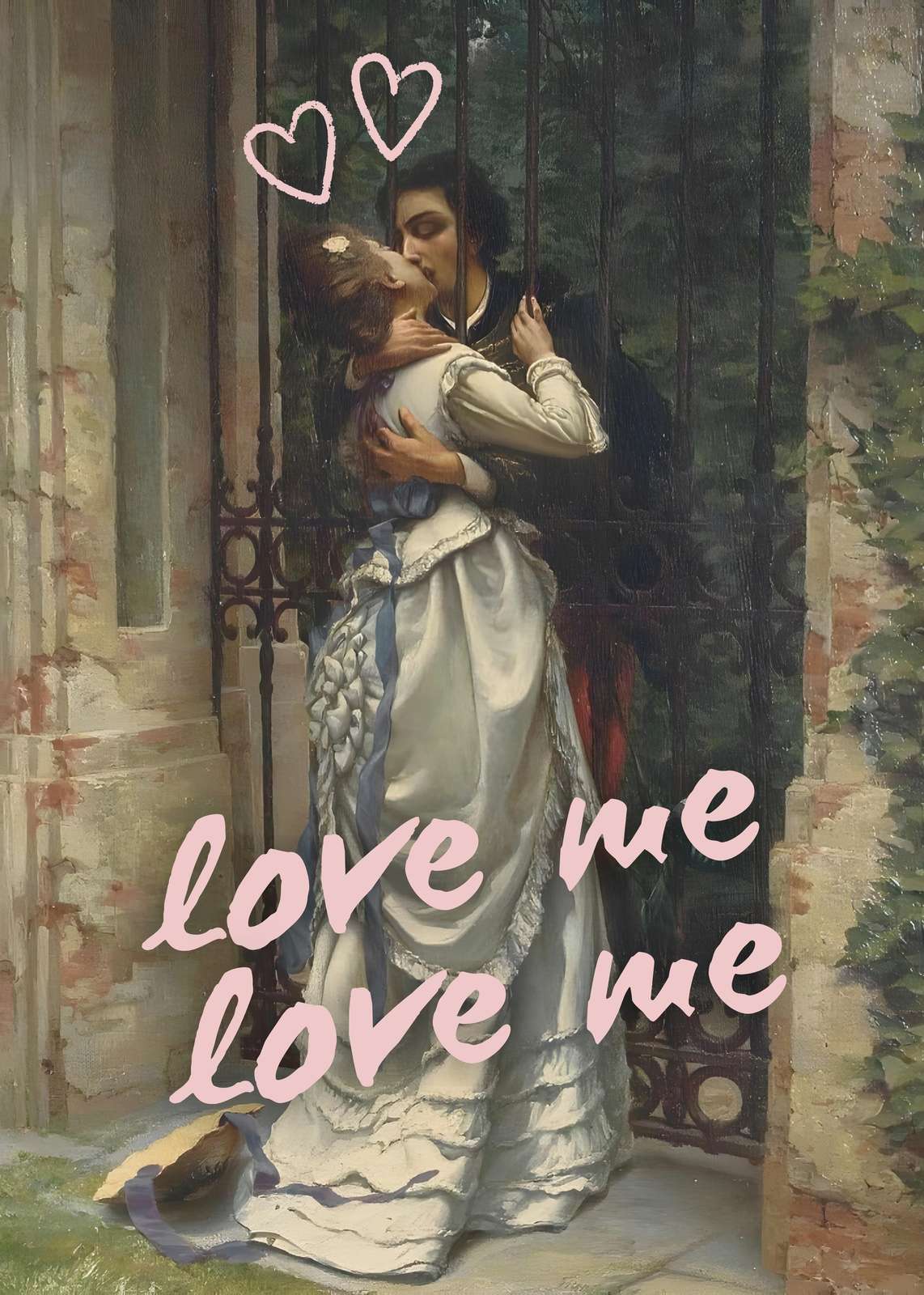 Romantic Embrace Victorian Kiss Wall Art