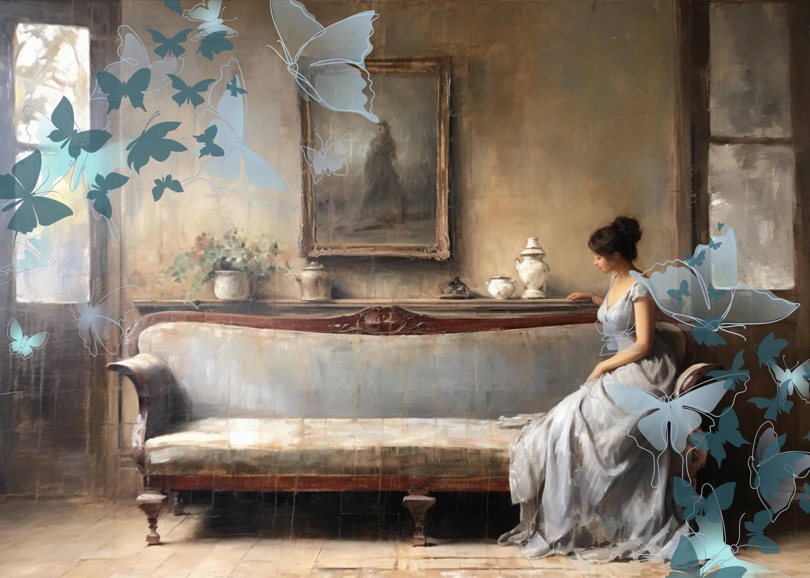 Victorian Serenity Butterfly Wall Art