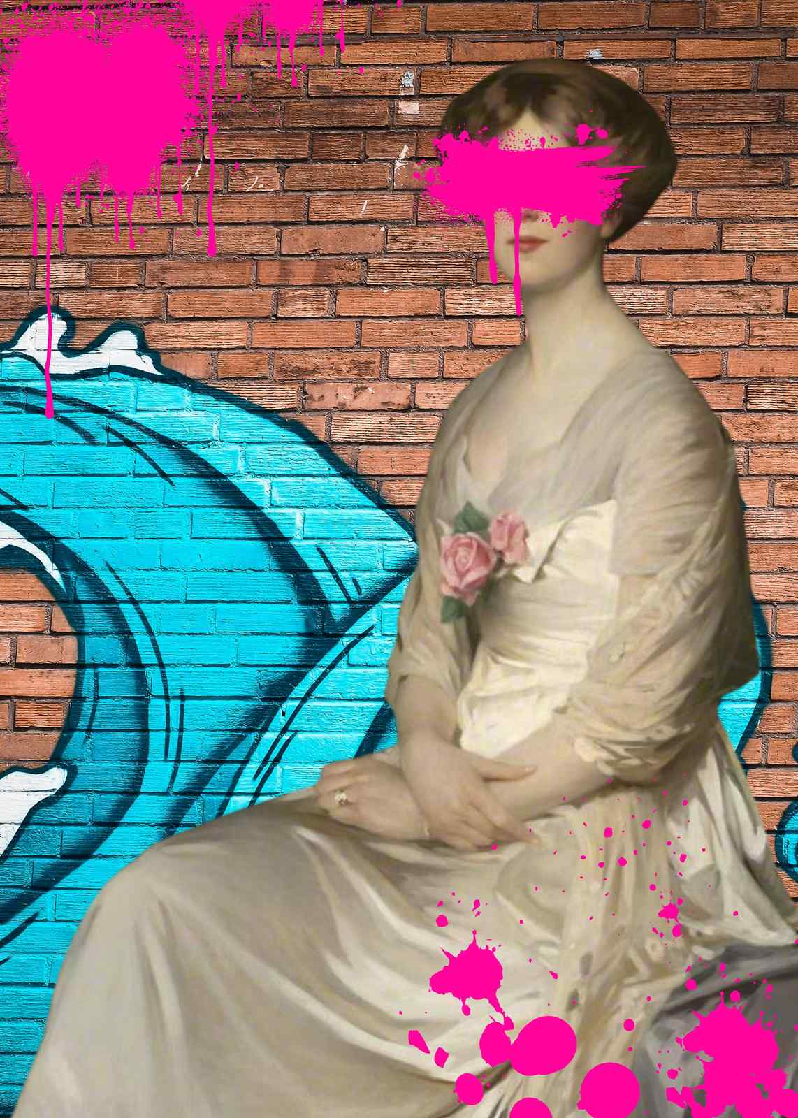Urban Vintage Lady Graffiti Wall Art