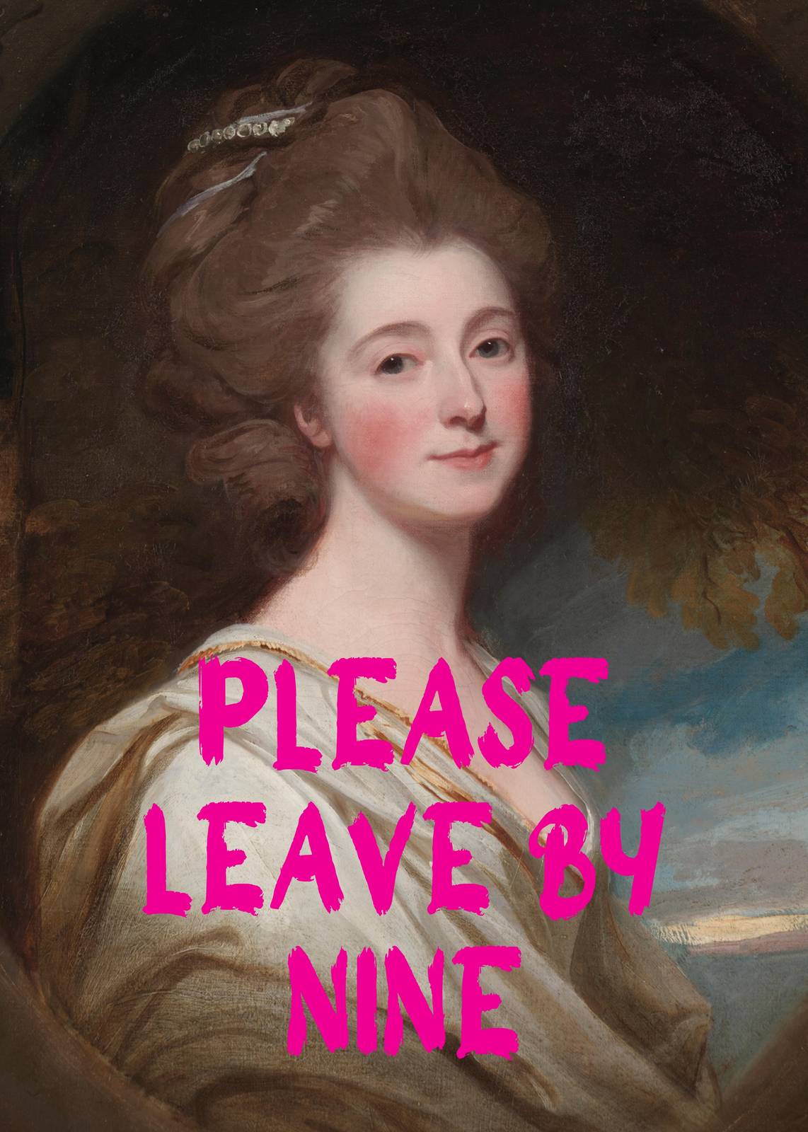 Victorian Lady 'Leave By Nine' Wall Art