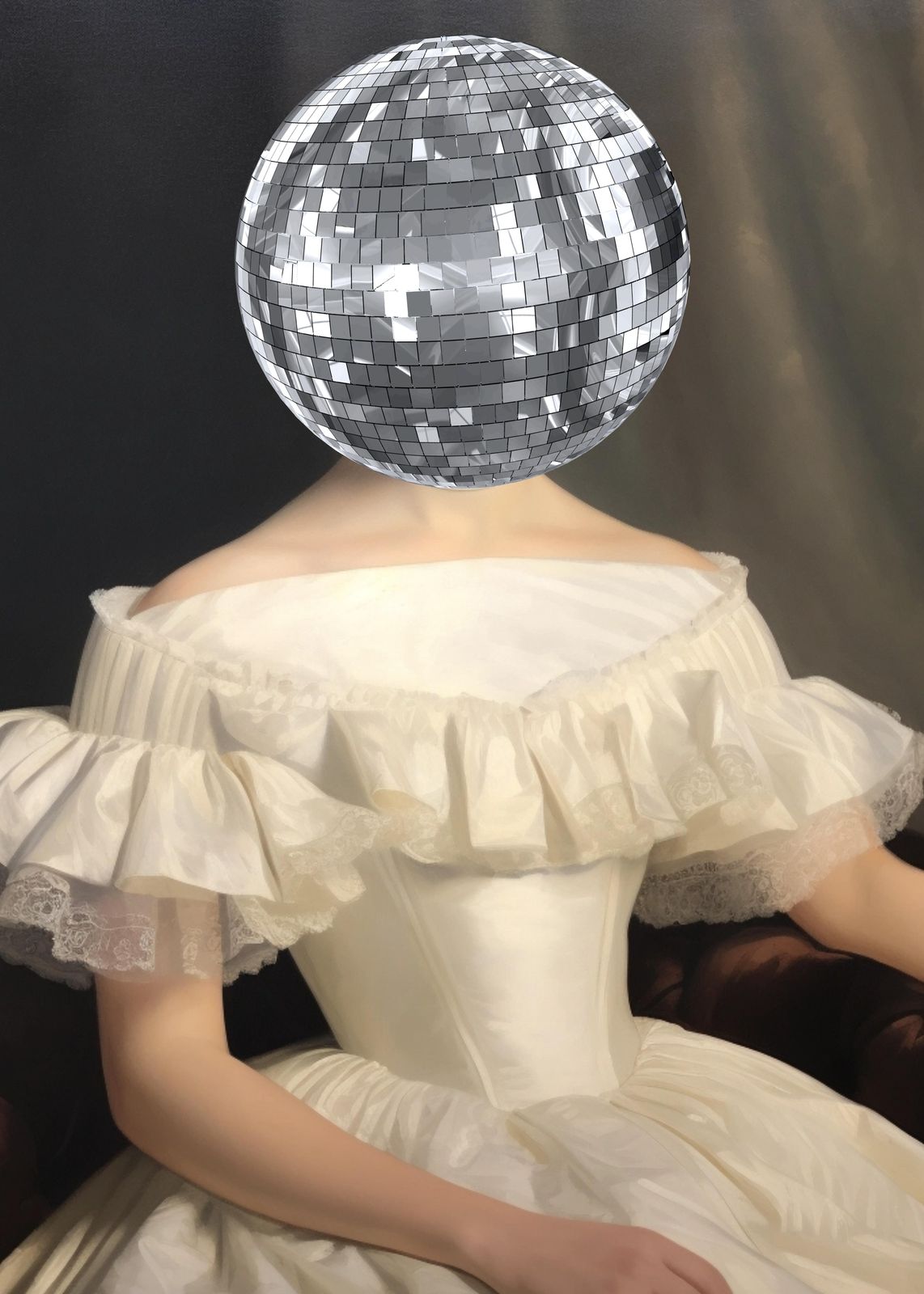Retro Disco Ball Portrait Wall Art