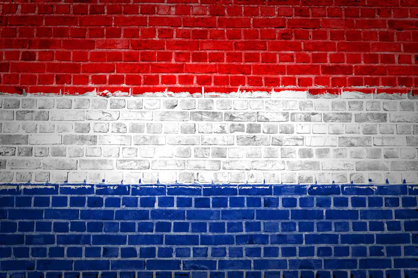 Dutch Flag Brick Wall Wall Art