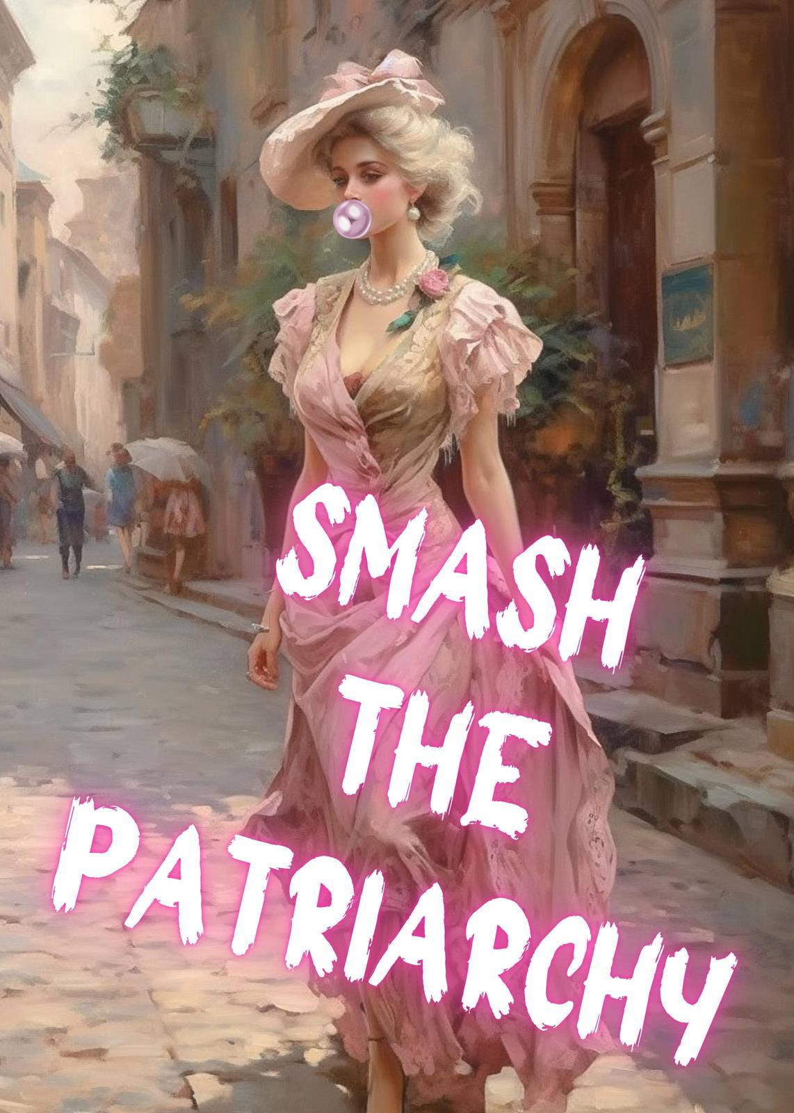 Feminist Victorian Woman Smash the Patriarchy Wall Art