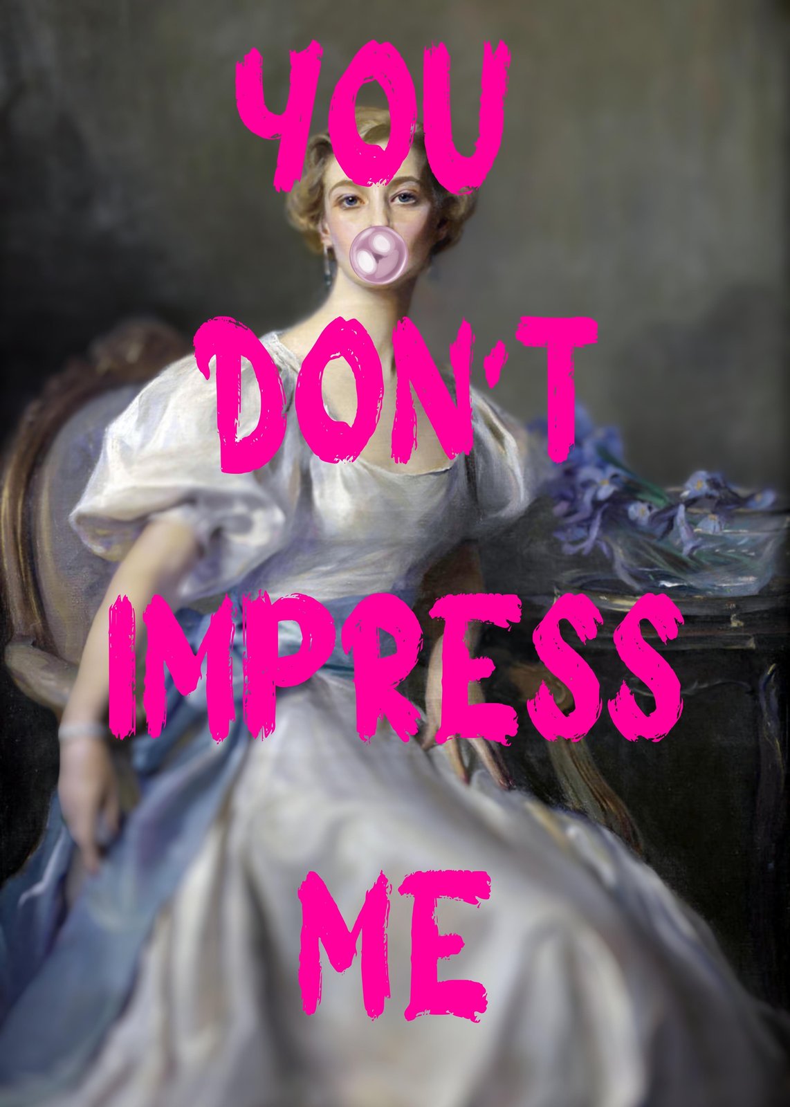 Bold Rebel Portrait 'You Don't Impress Me' Wall Art