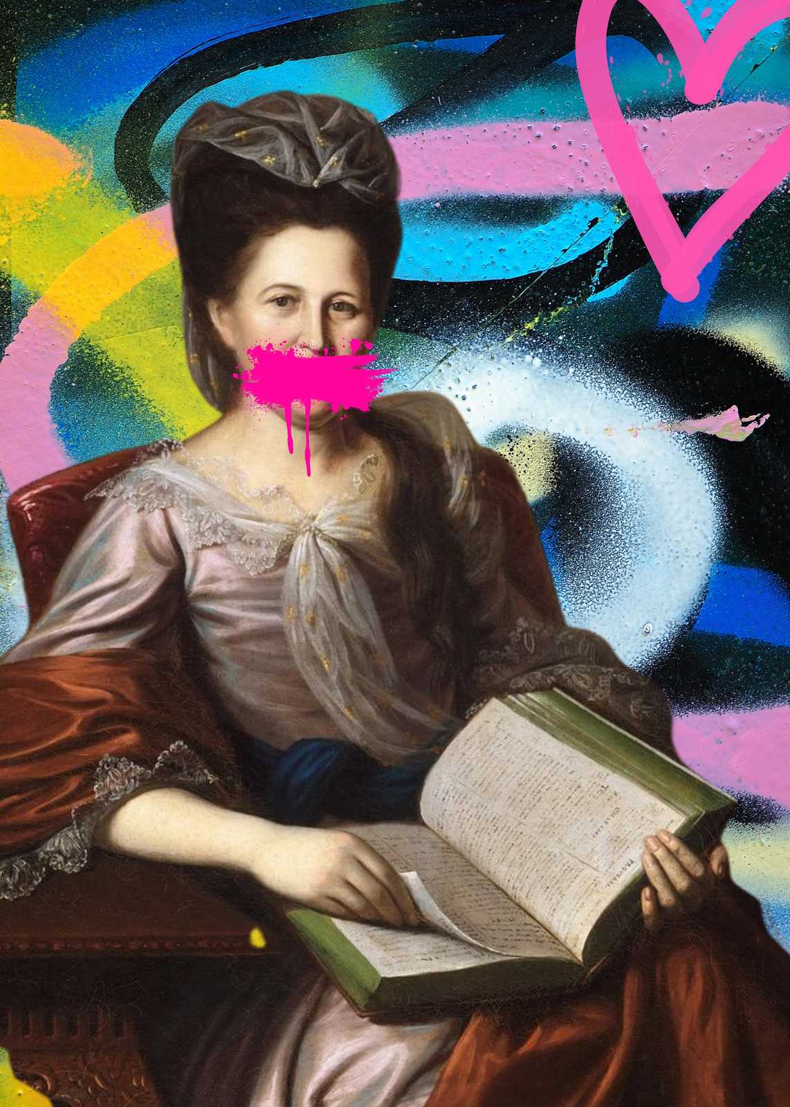 Bold Baroque Graffiti Woman Wall Art