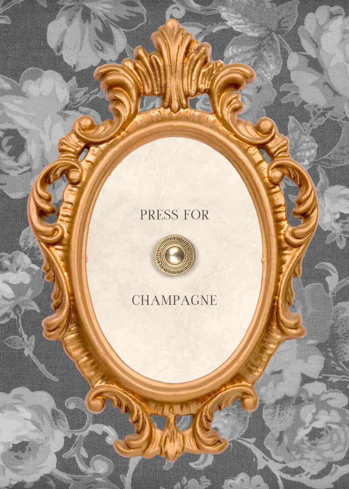 Elegant Gold Ornate Champagne Button Wall Art