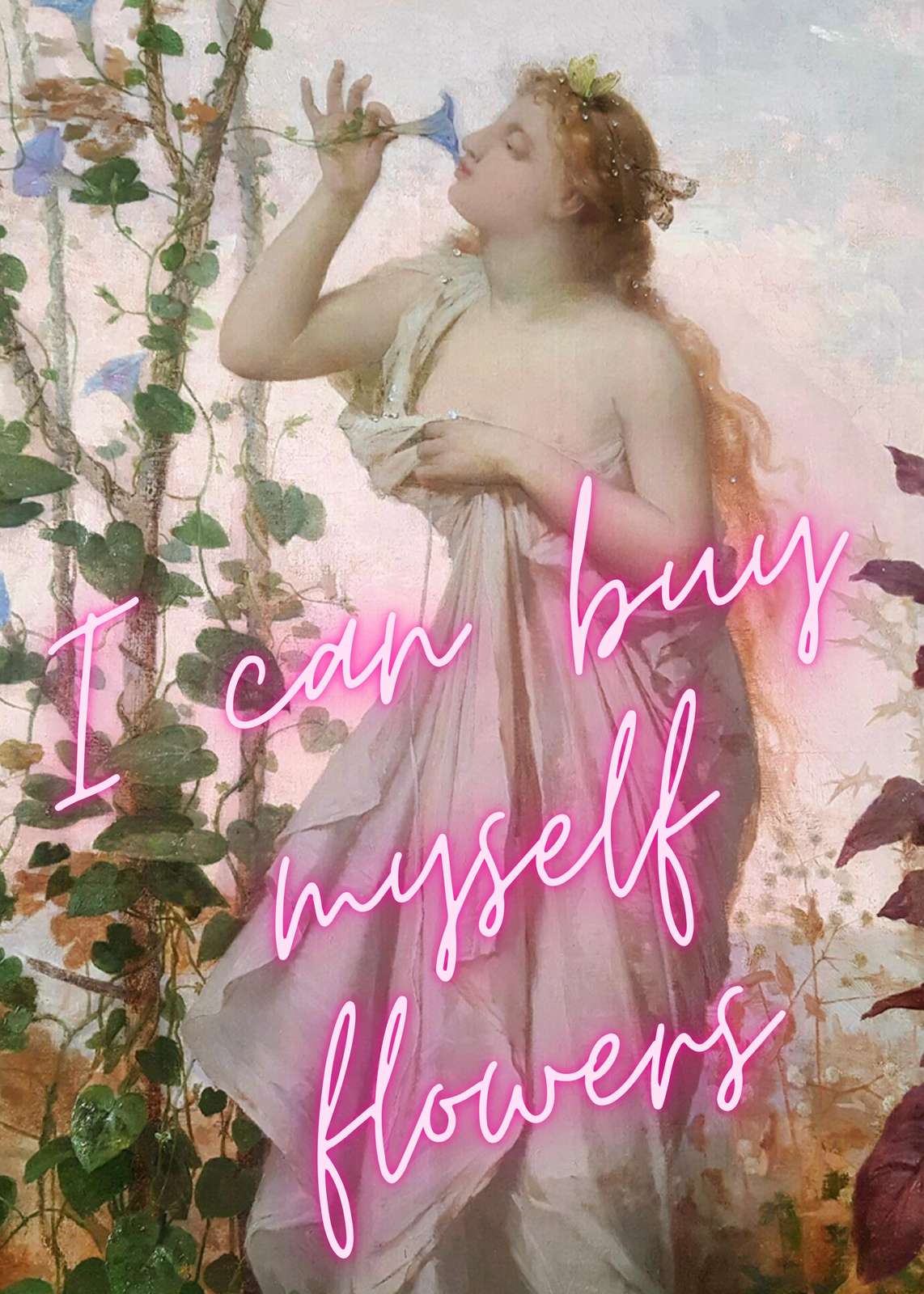 Vintage Goddess "Flowers" Wall Art