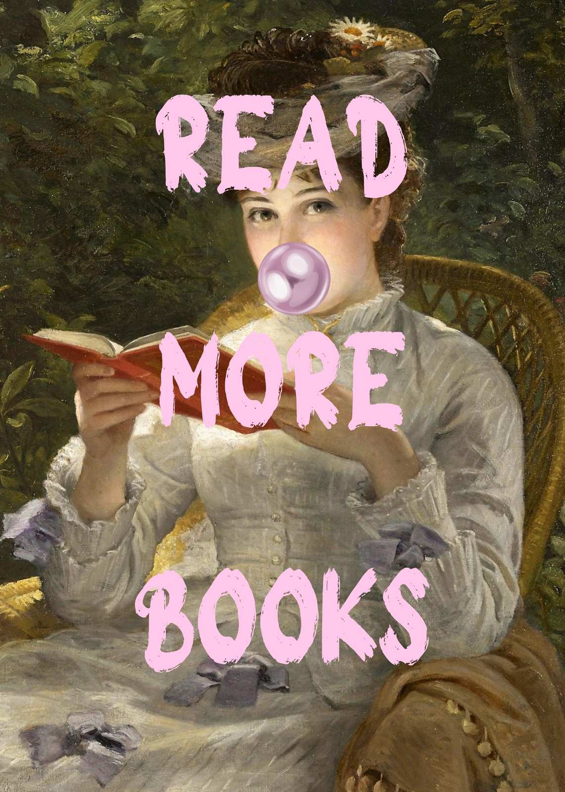 Victorian Reader "Read More Books" Wall Art