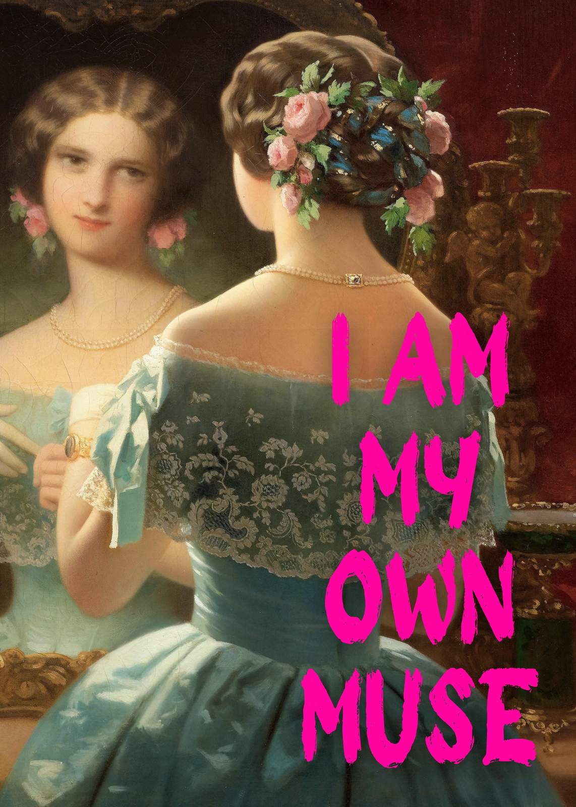 Empowering "I Am My Own Muse" Victorian Woman Wall Art