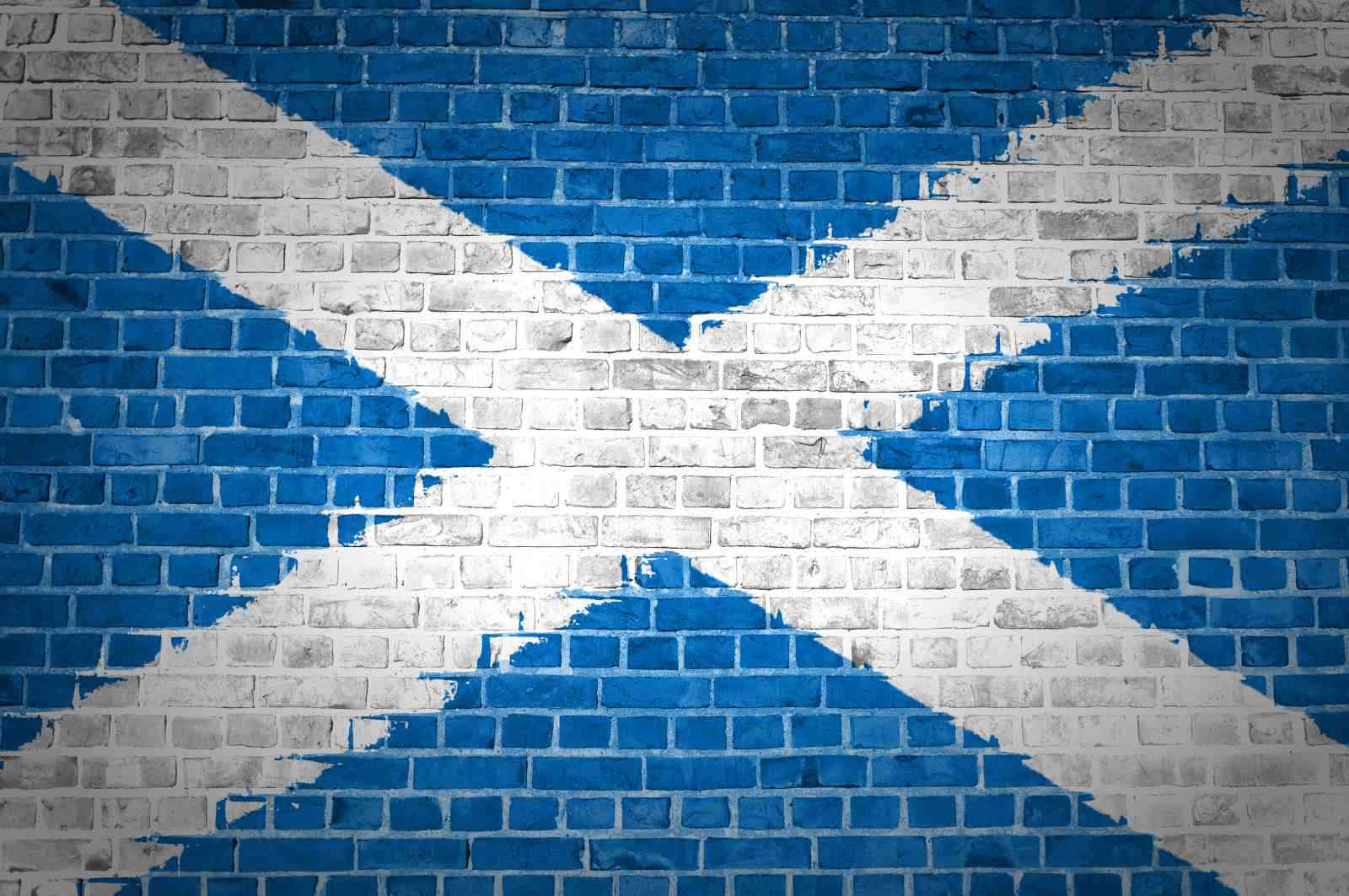 Scottish Flag Brick Texture Wall Art