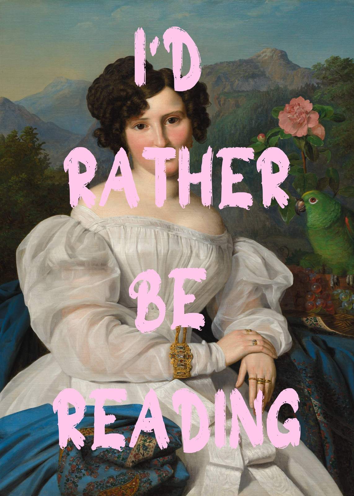 I'd Rather Be Reading Vintage Portrait Wall Art