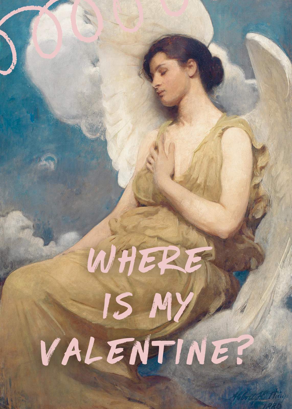 Angel Waiting for Valentine Wall Art | Romantic Wall Art