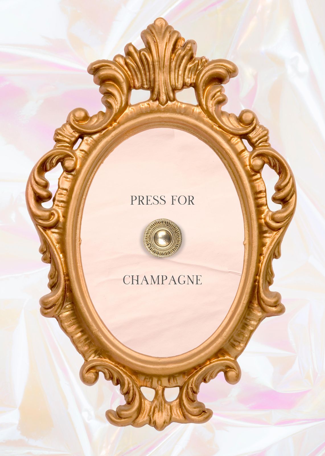 Press for Champagne Ornate Gold Frame Wall Art