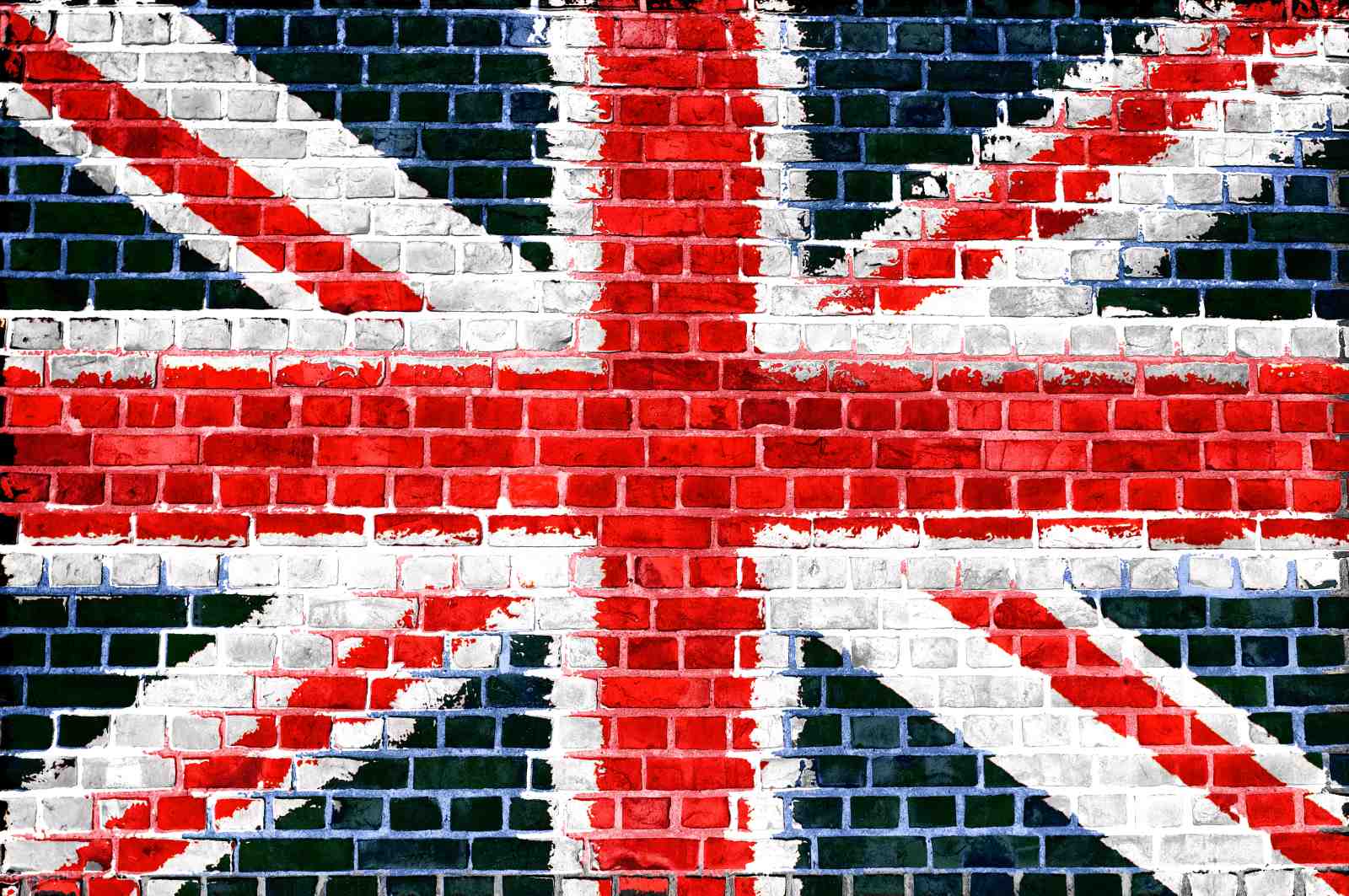 Union Jack Brick Wall Wall Art - UK Decor