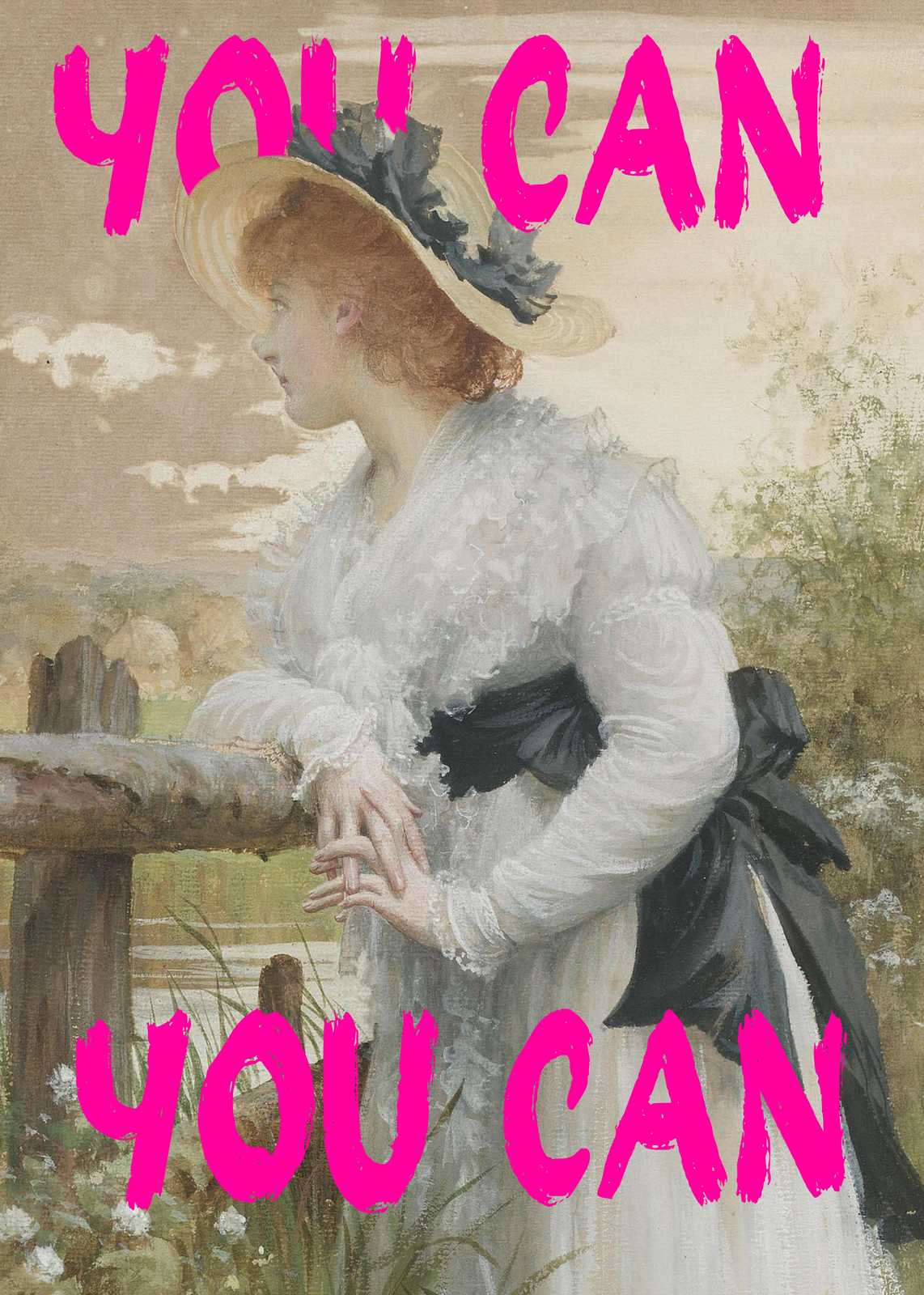 Bold "You Can" Vintage Portrait Wall Art