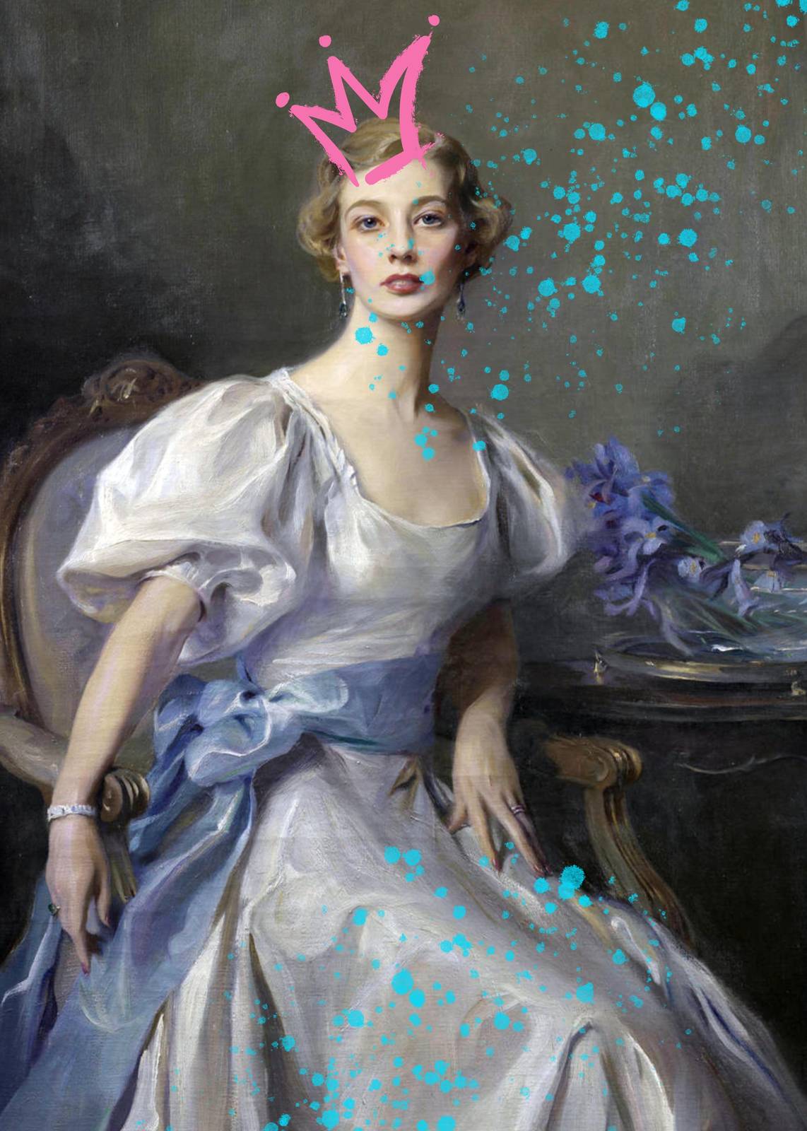 Regal Queen Graffiti Portrait Wall Art