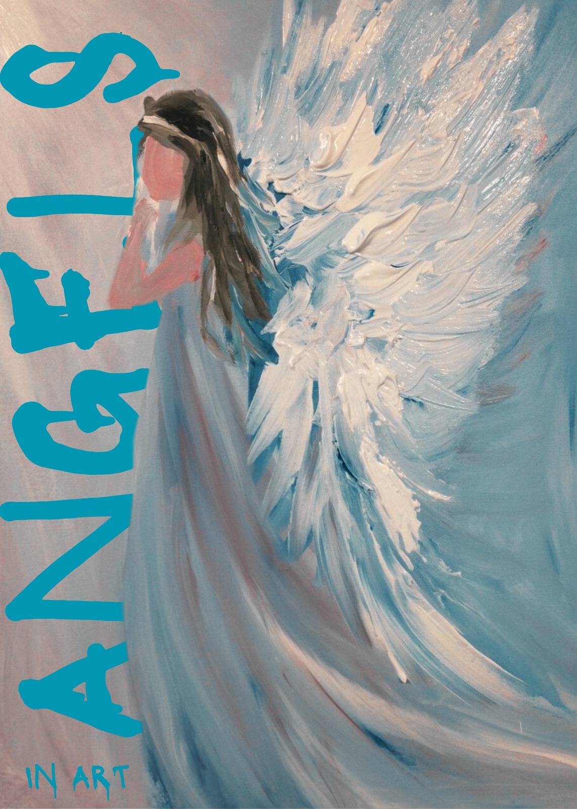 Serene Angel Blue & White Textured Wall Art