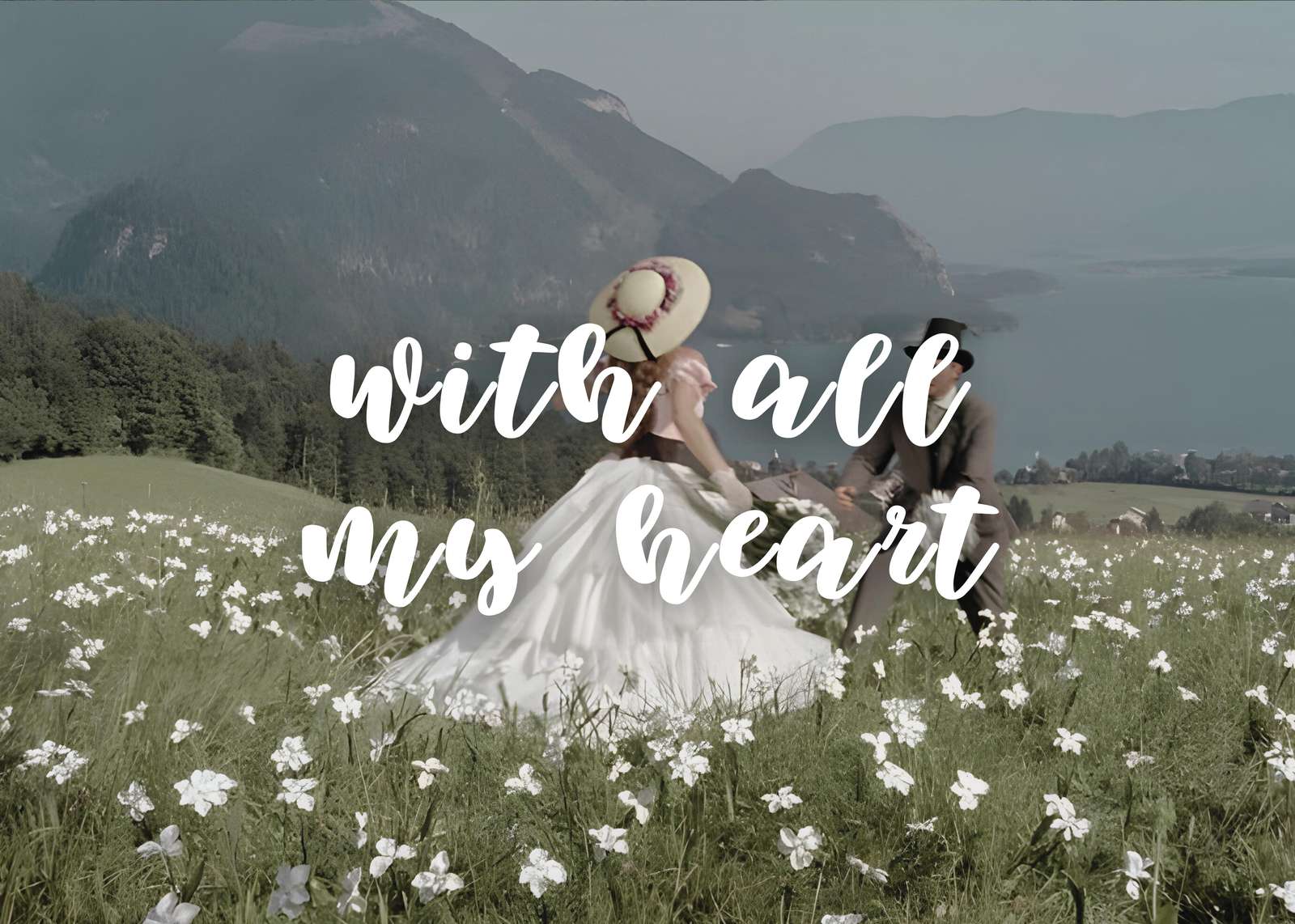 Romantic Alpine Couple "With All My Heart" Wall Art