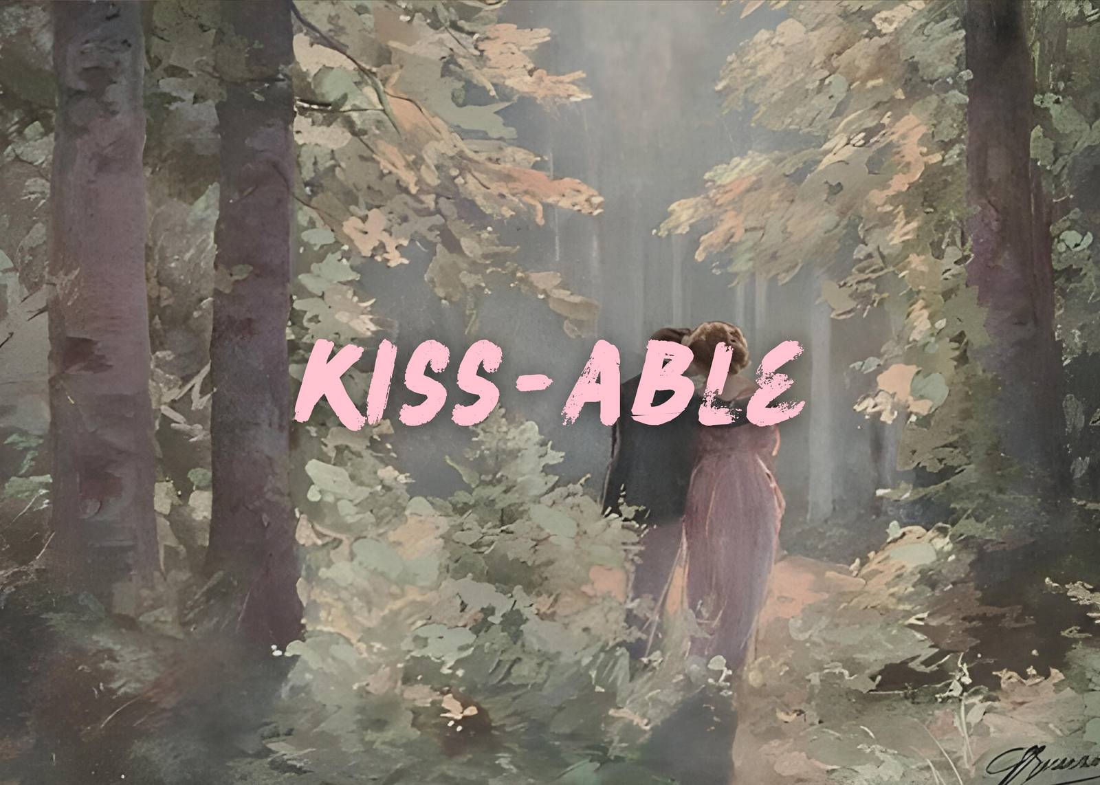 Romantic Couple Forest Kiss Wall Art