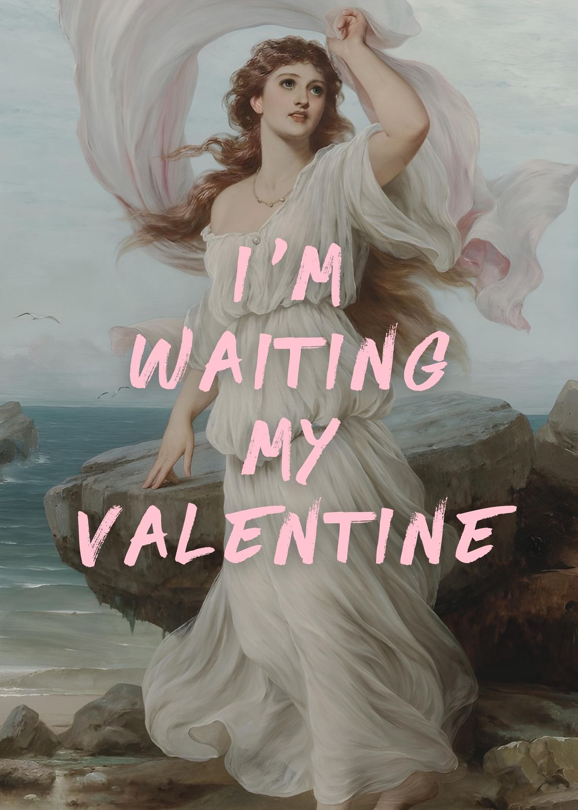 Romantic Waiting Woman Vintage Art Wall Art