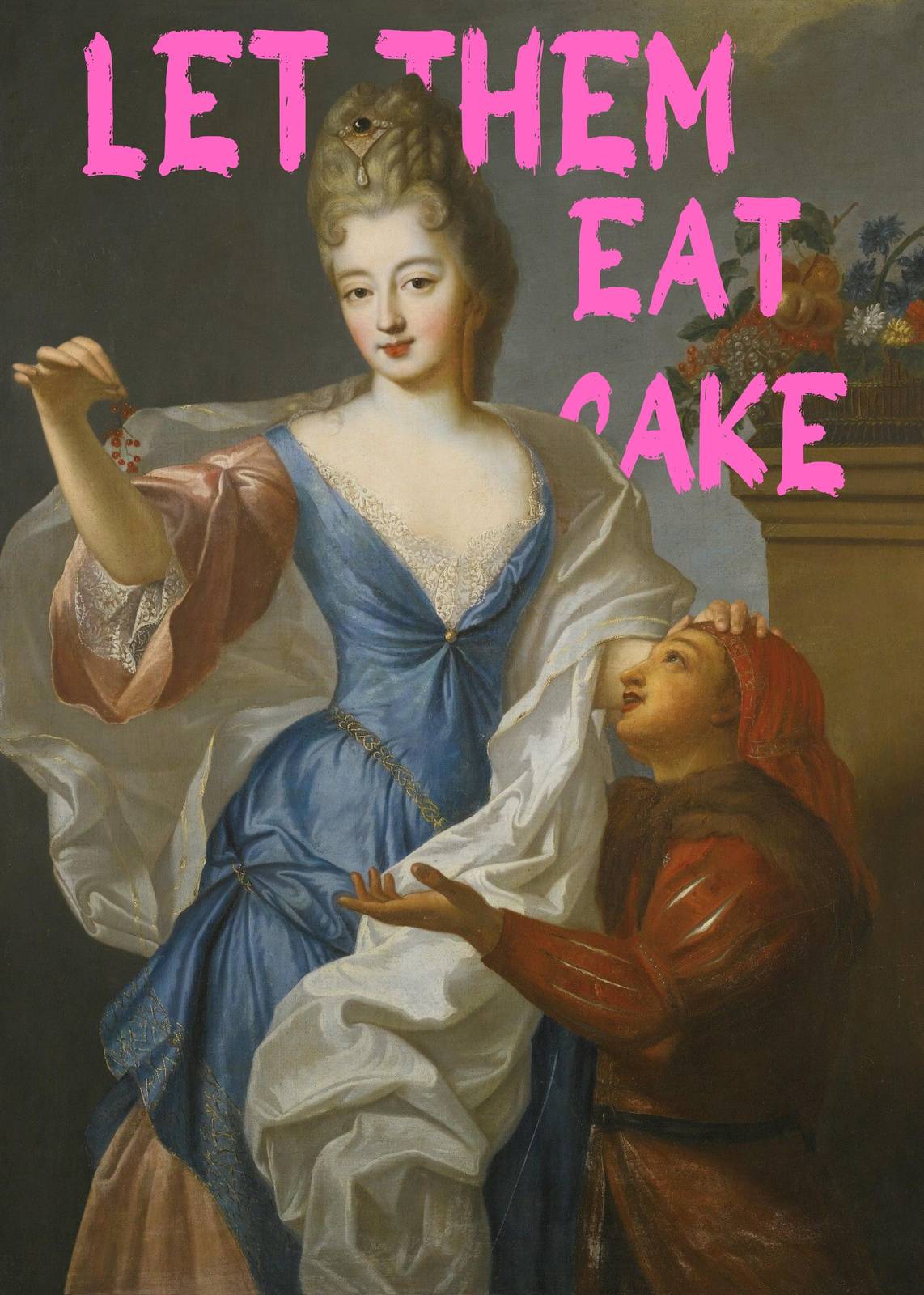 Let Them Eat Cake Pink Typography Wall Art