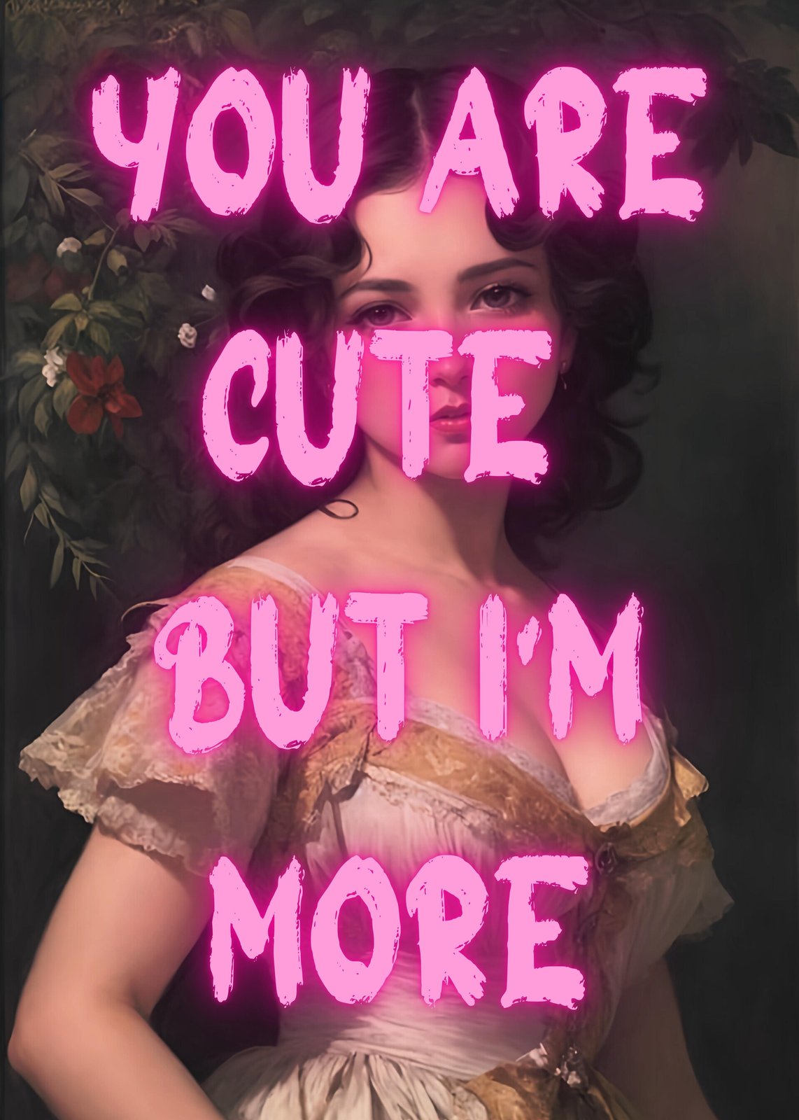 Bold Statement Portrait "You Are Cute But I'm More" Wall Art