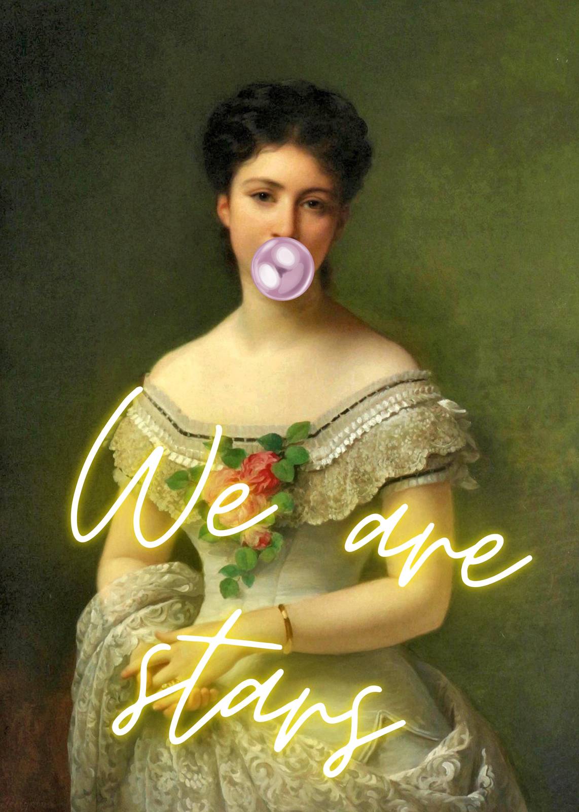 Victorian Lady Bubblegum "We Are Stars" Wall Art