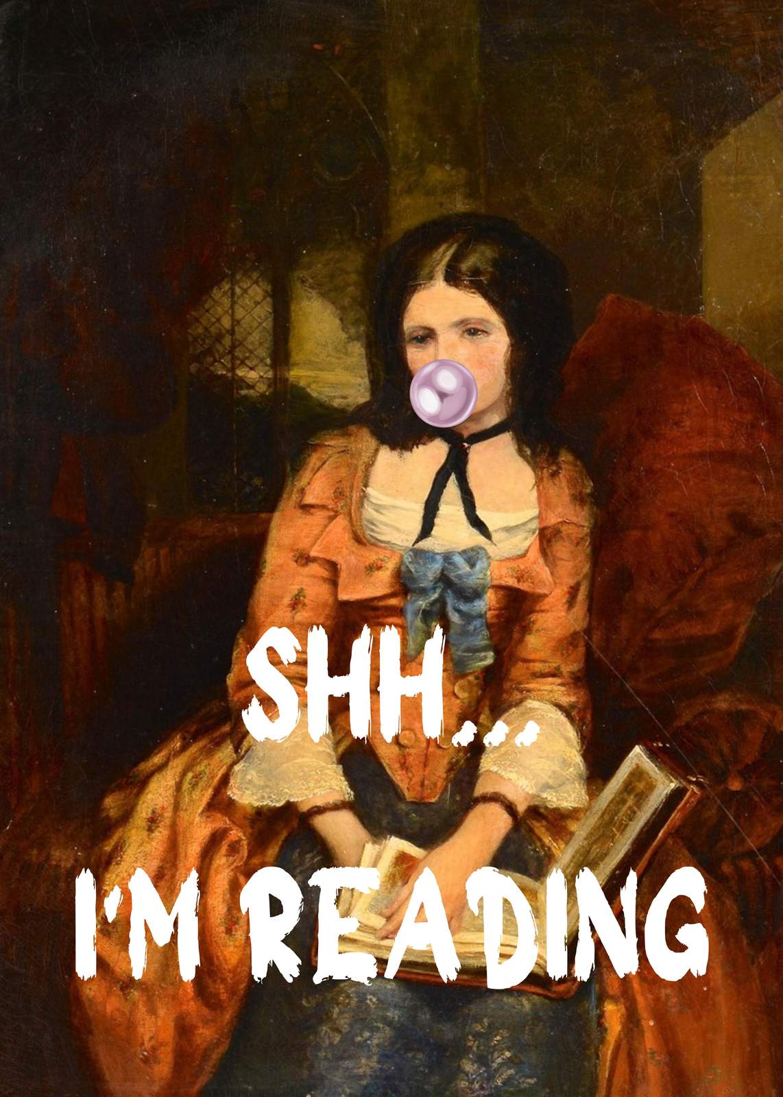 Shhh, I'm Reading Vintage Art Wall Art
