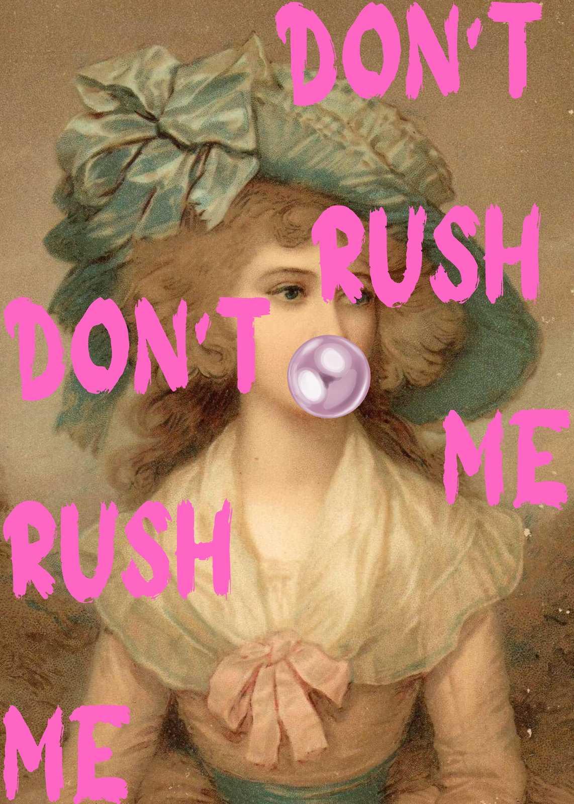 Retro Chic Portrait "Don't Rush Me" Wall Art