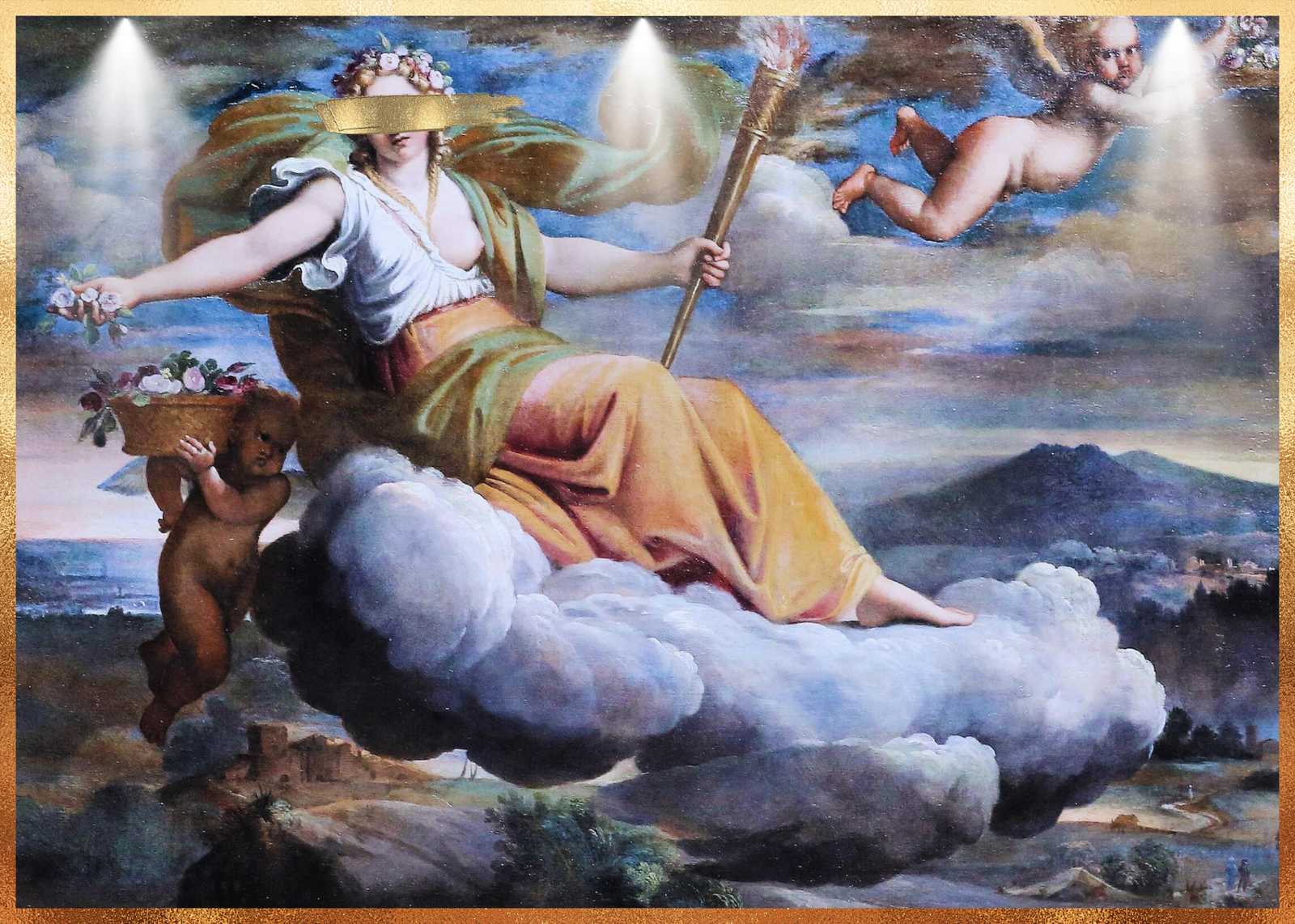 Classical Goddess Cherub Cloud Wall Art