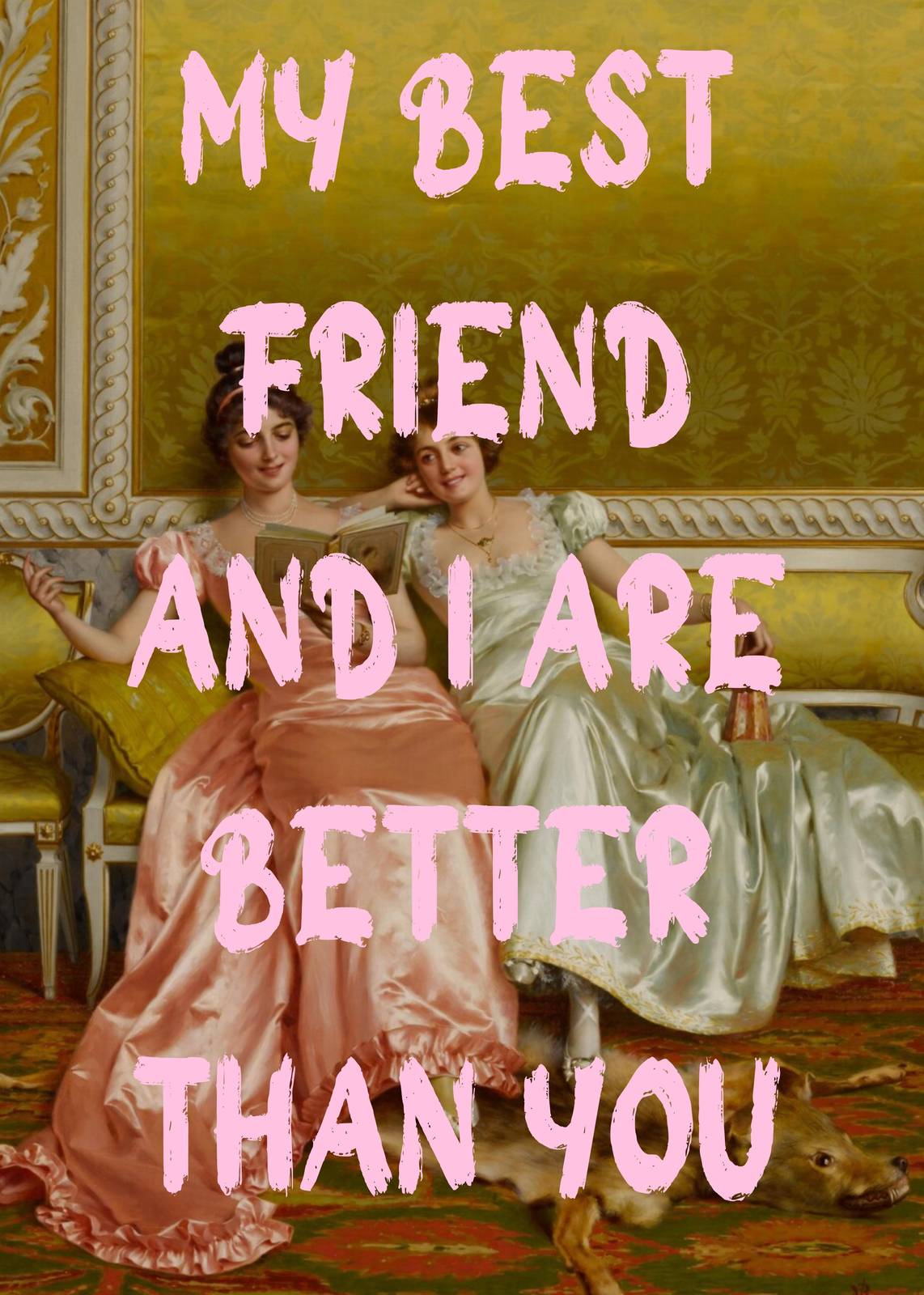 Best Friends Vintage Portrait Wall Art