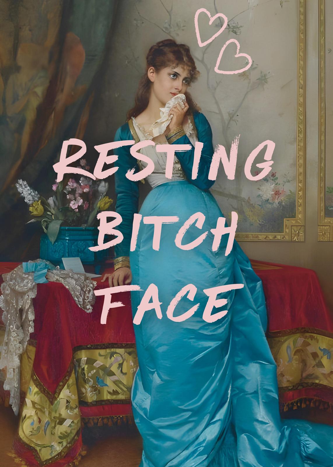 Vintage Woman Resting Bitch Face Wall Art